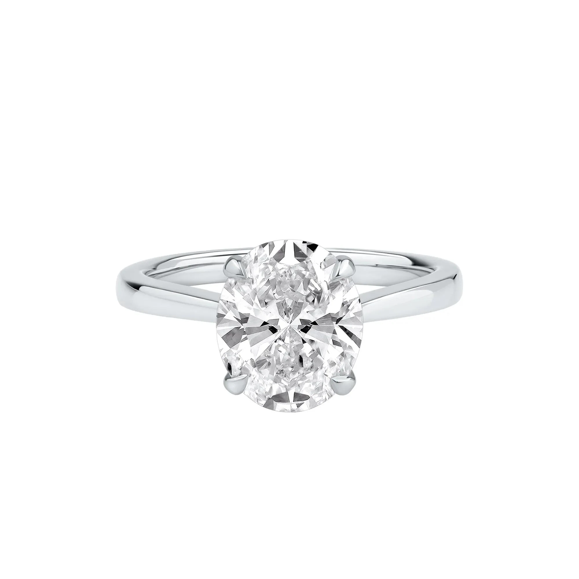 2 CT. Tw. Lab Grown Diamond Solitaire Engagement Ring Platinum Round Brilliant Cut White Size 10
