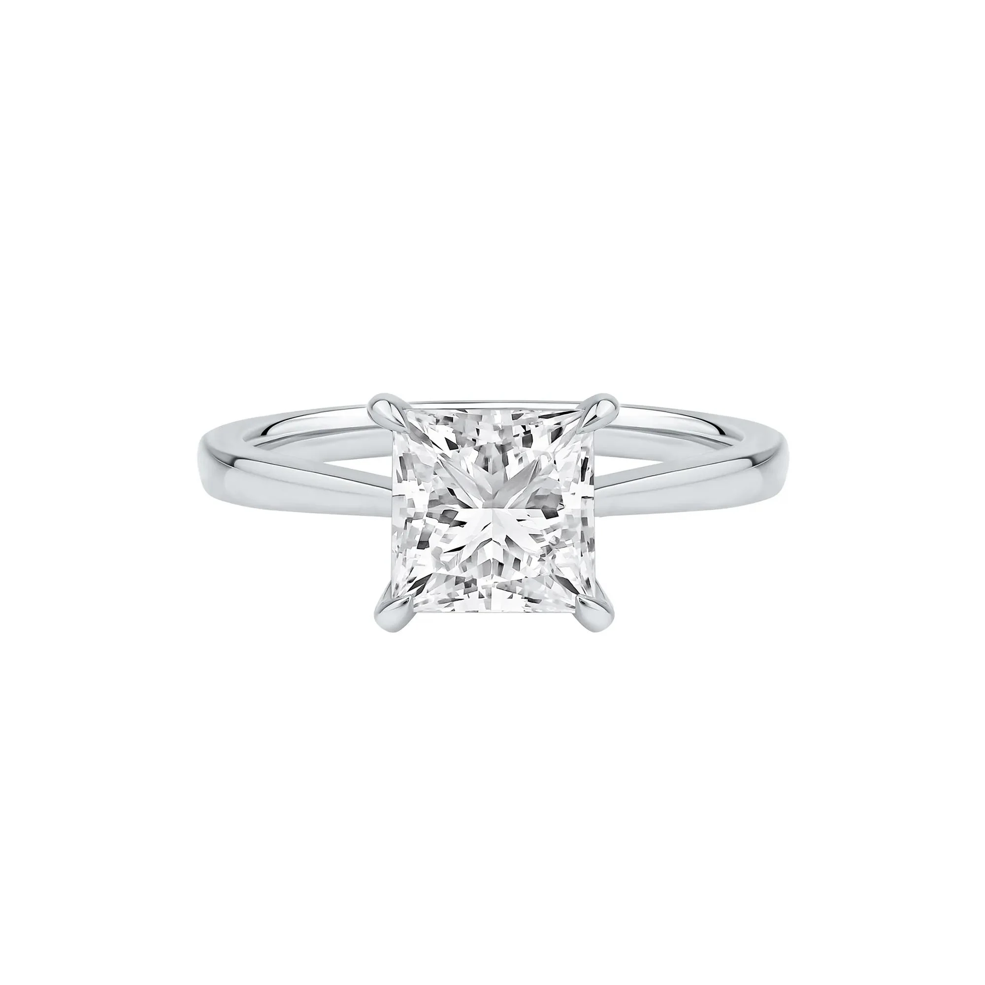 2 CT. Tw. Lab Grown Diamond Solitaire Engagement Ring Platinum Round Brilliant Cut White Size 8.5