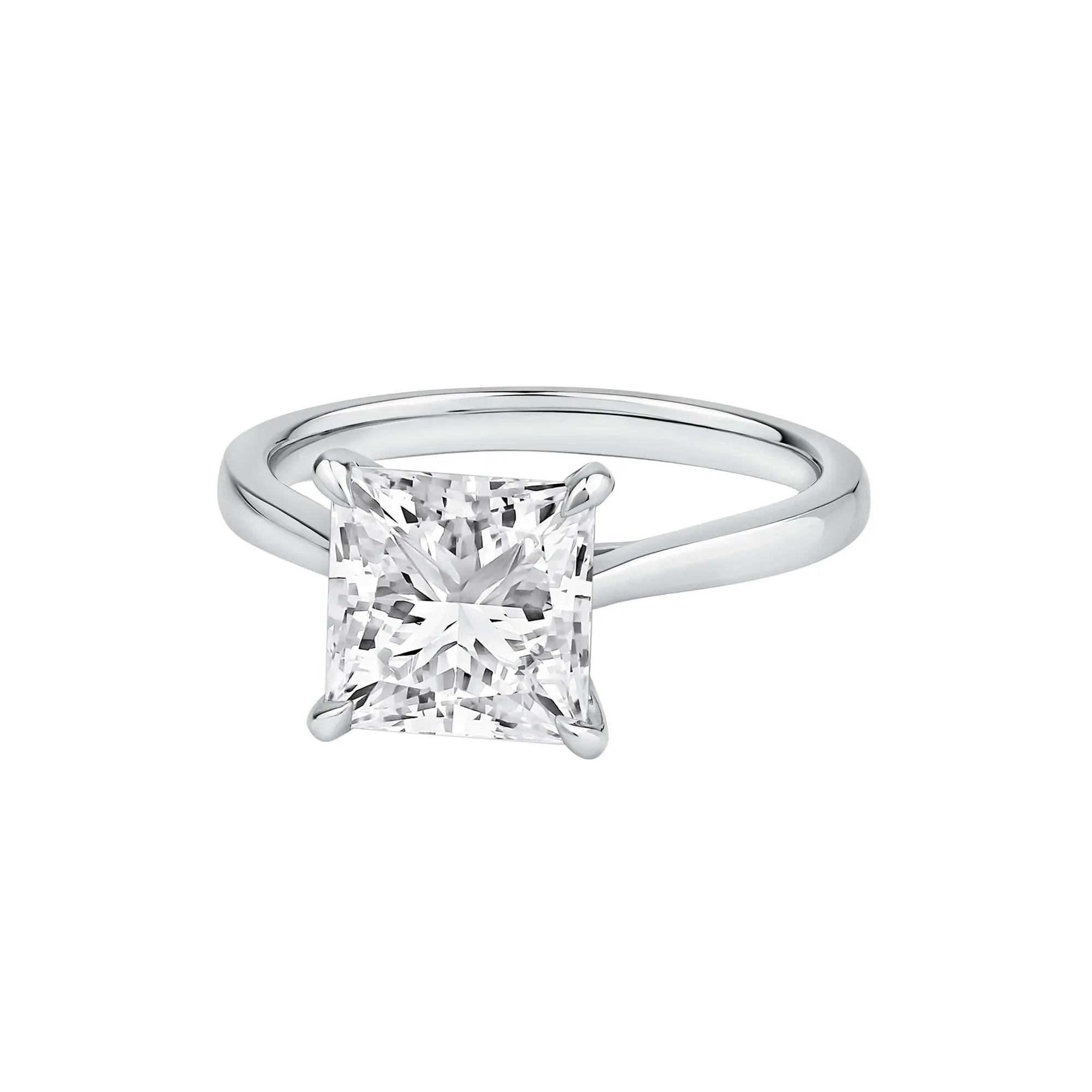 3 CT. Tw. Lab Grown Diamond Solitaire Engagement Ring Platinum Round Brilliant Cut White Size 9 - Image 4