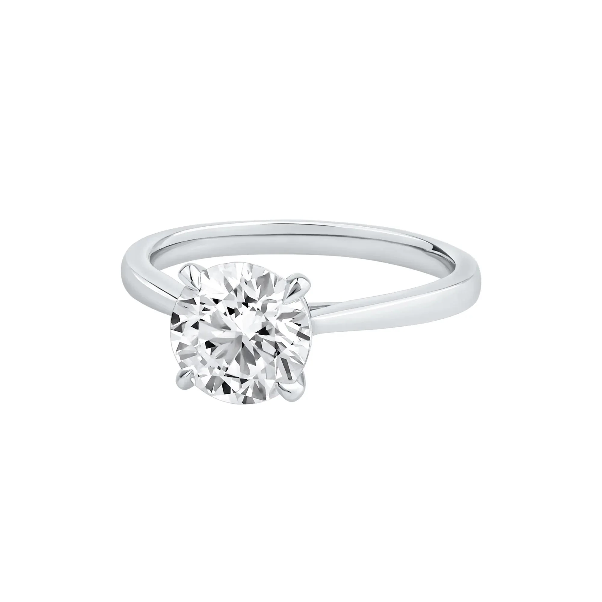 2 CT. Tw. Lab Grown Diamond Solitaire Engagement Ring Platinum Round Brilliant Cut White Size 12 - Image 4