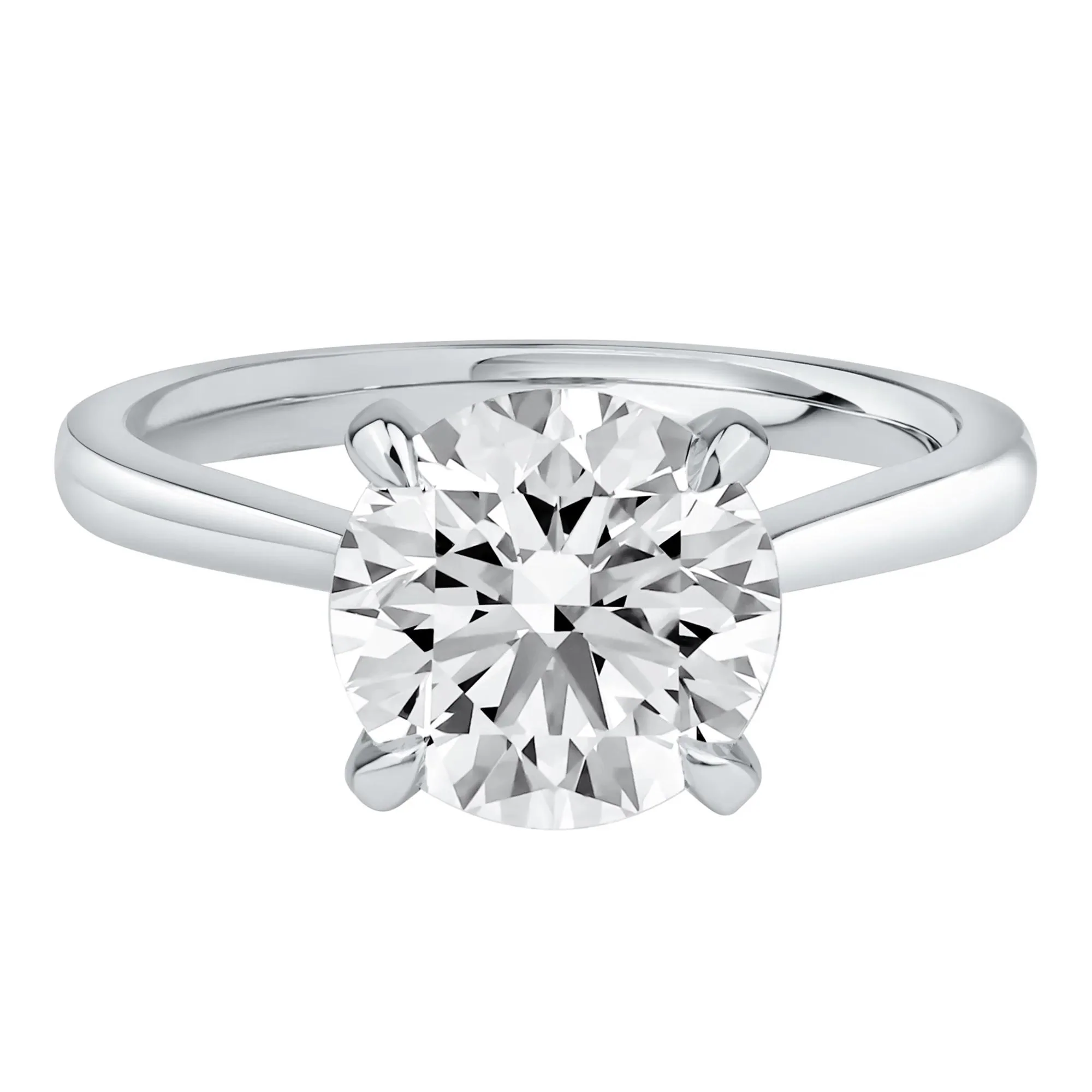 3 CT. Tw. Lab Grown Diamond Solitaire Engagement Ring Platinum Round Brilliant Cut White Size 11.5