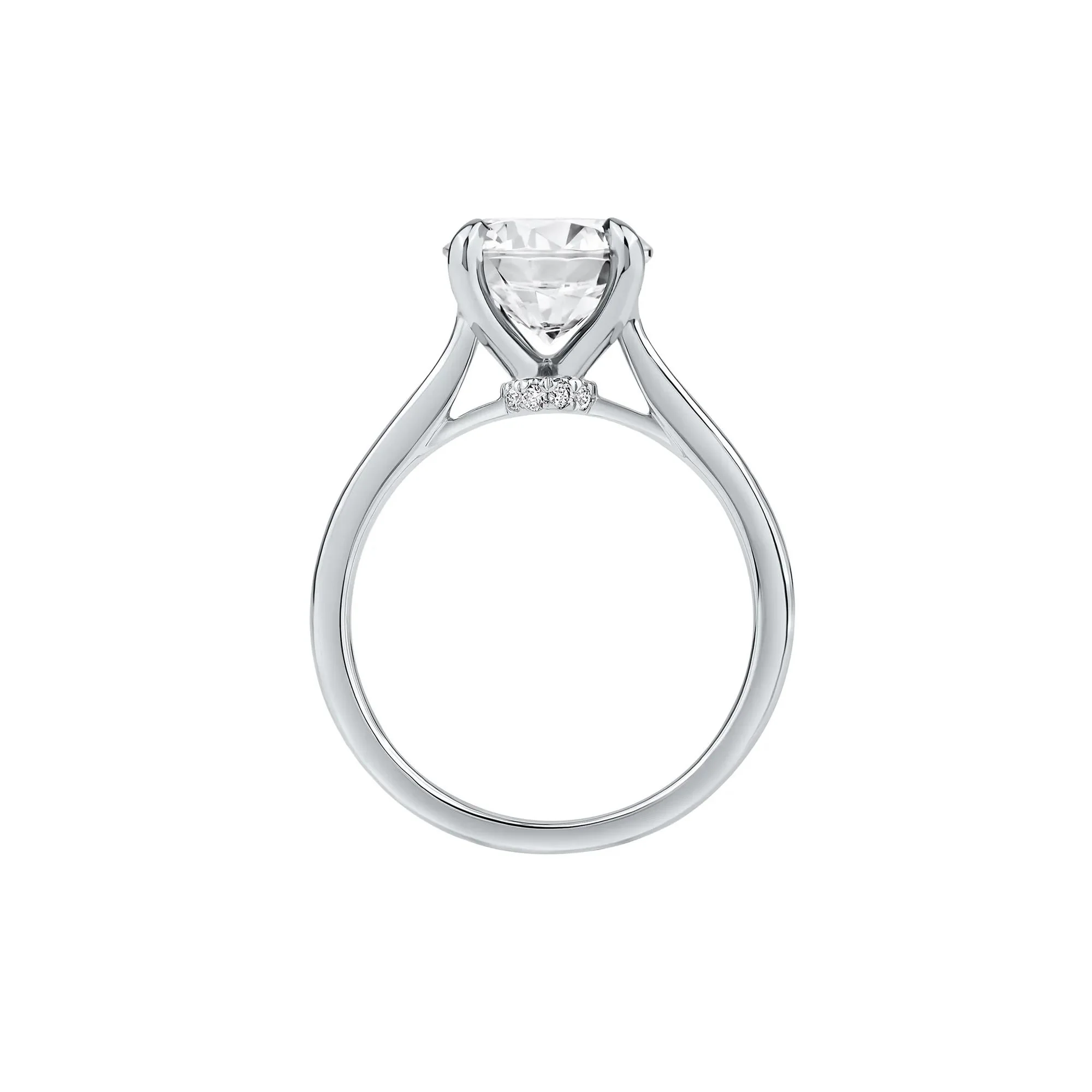 3 CT. Tw. Lab Grown Diamond Solitaire Engagement Ring Platinum Round Brilliant Cut White Size 4.5 - Image 2
