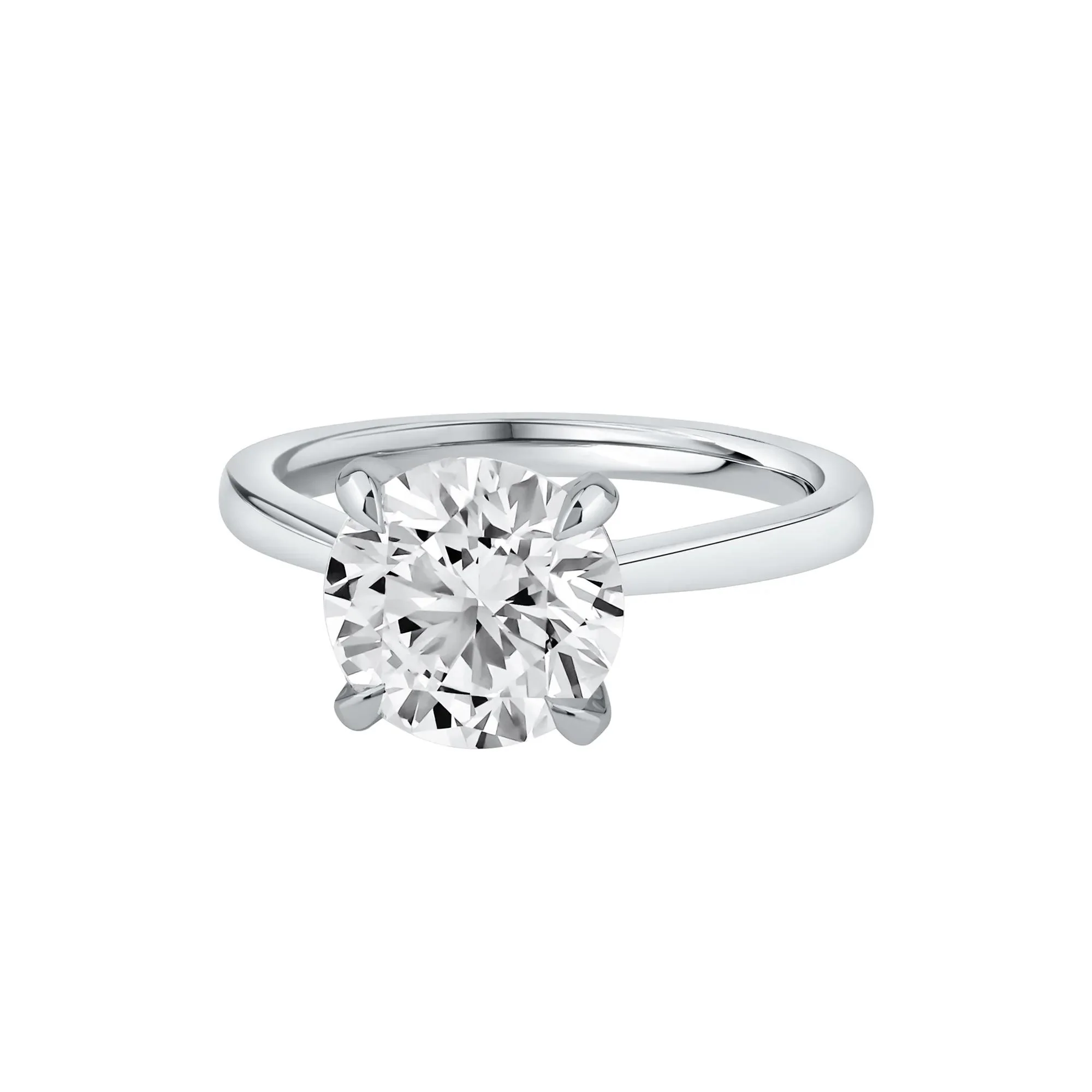 3 CT. Tw. Lab Grown Diamond Solitaire Engagement Ring Platinum Round Brilliant Cut White Size 4.5 - Image 4