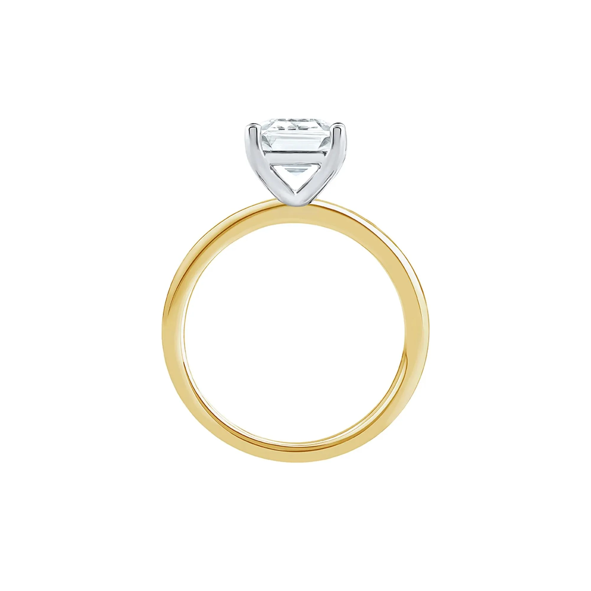 Lab Grown Diamond Emerald-Cut Solitaire Ring 14K Yellow Gold (3 CT.) Size 7 2mm - Image 2