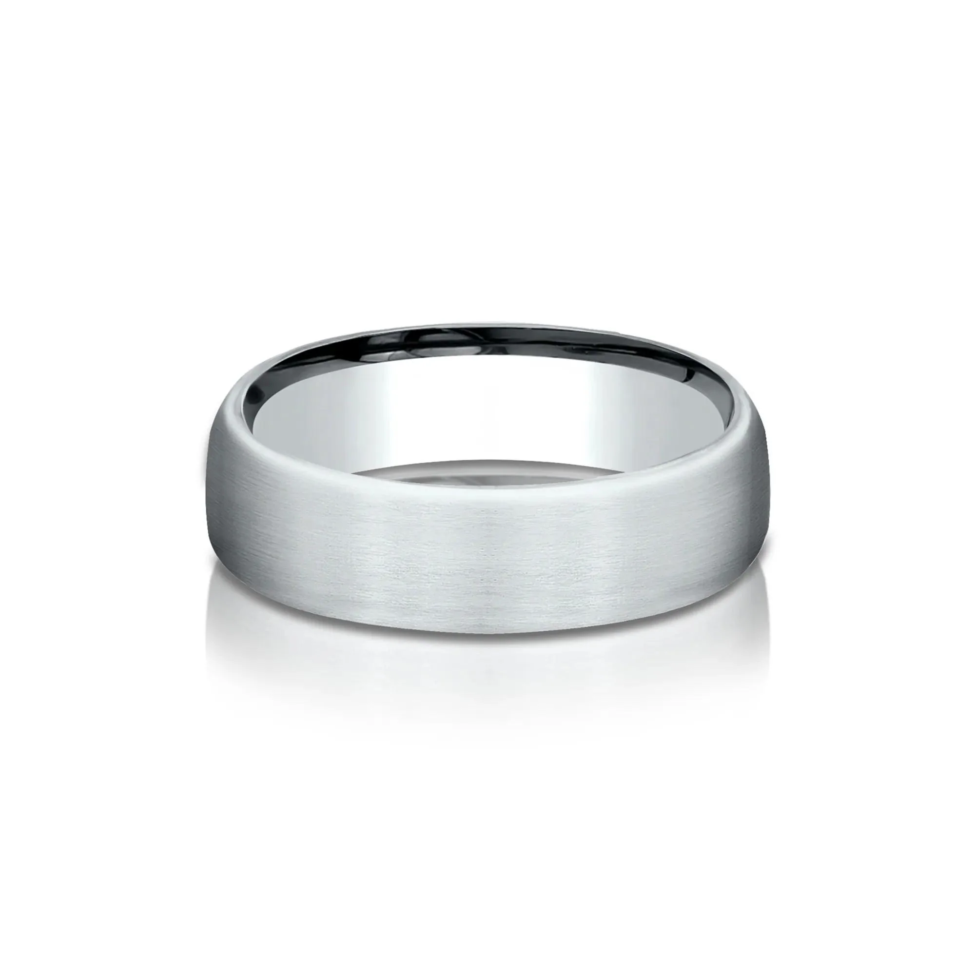 Wedding Band Ring 14K White Gold Size 5 6.5mm