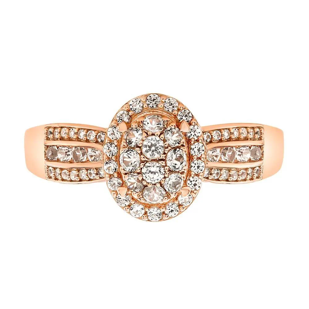 1/2 CT. Tw. Diamond Ring 10K Rose Gold Round Brilliant Cut Size 7.5