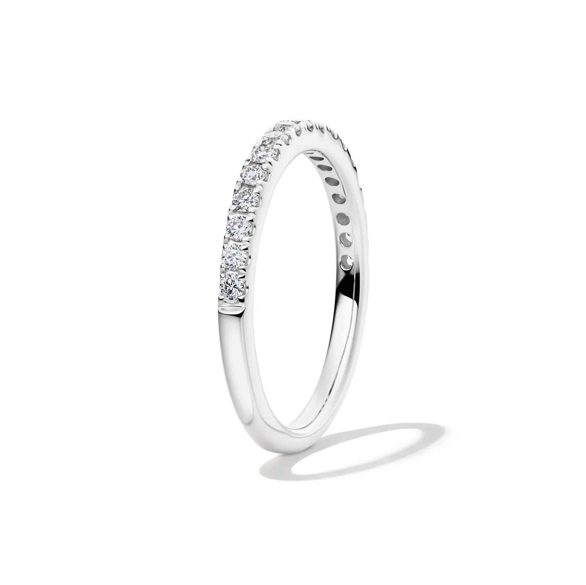 1/3 CT. Tw. Lab Grown Diamond Band Ring 14K White Gold Round Brilliant Cut Size 8.5 1mm - Image 3