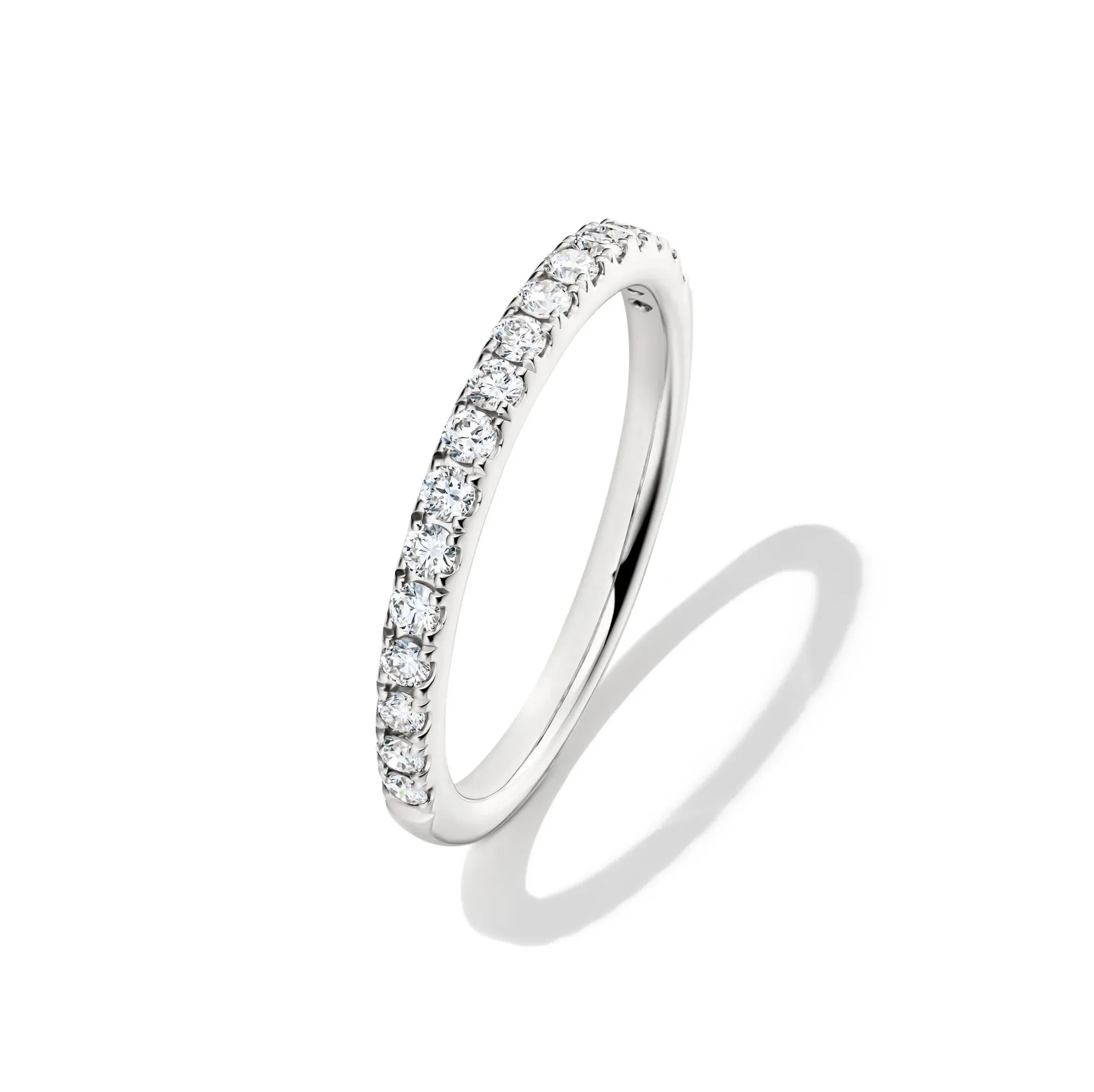 1/3 CT. Tw. Lab Grown Diamond Band Ring 14K White Gold Round Brilliant Cut Size 9 1mm - Image 4