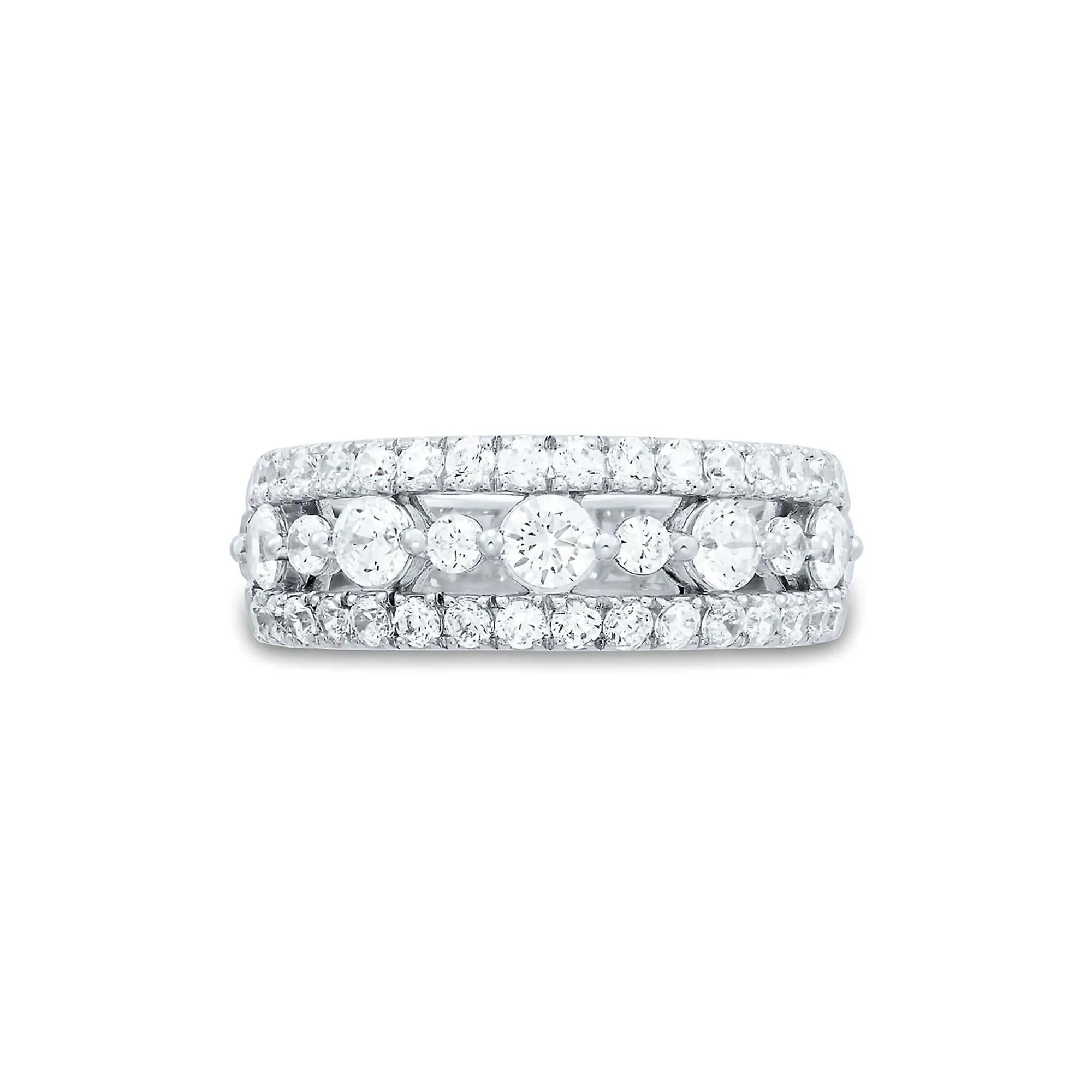 1/2 CT. Tw. Lab Grown Diamond Band Ring 14K White Gold Round Brilliant Cut Size 8