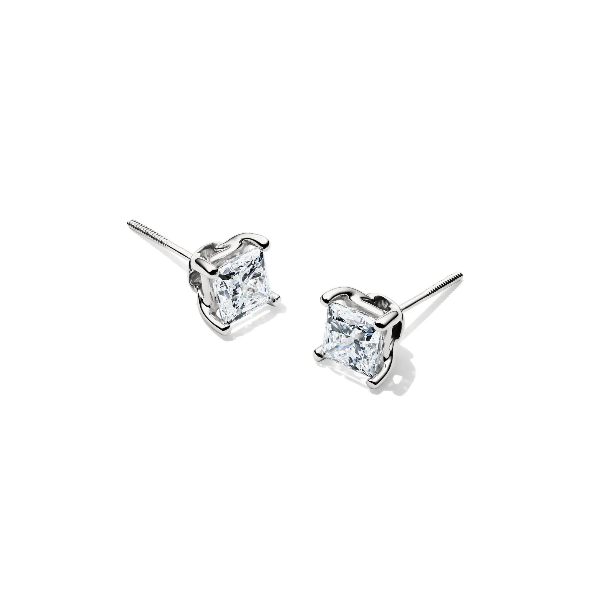 1/2 CT. Tw. Lab Grown Diamond Princess-Cut Martini Stud 14K White Gold