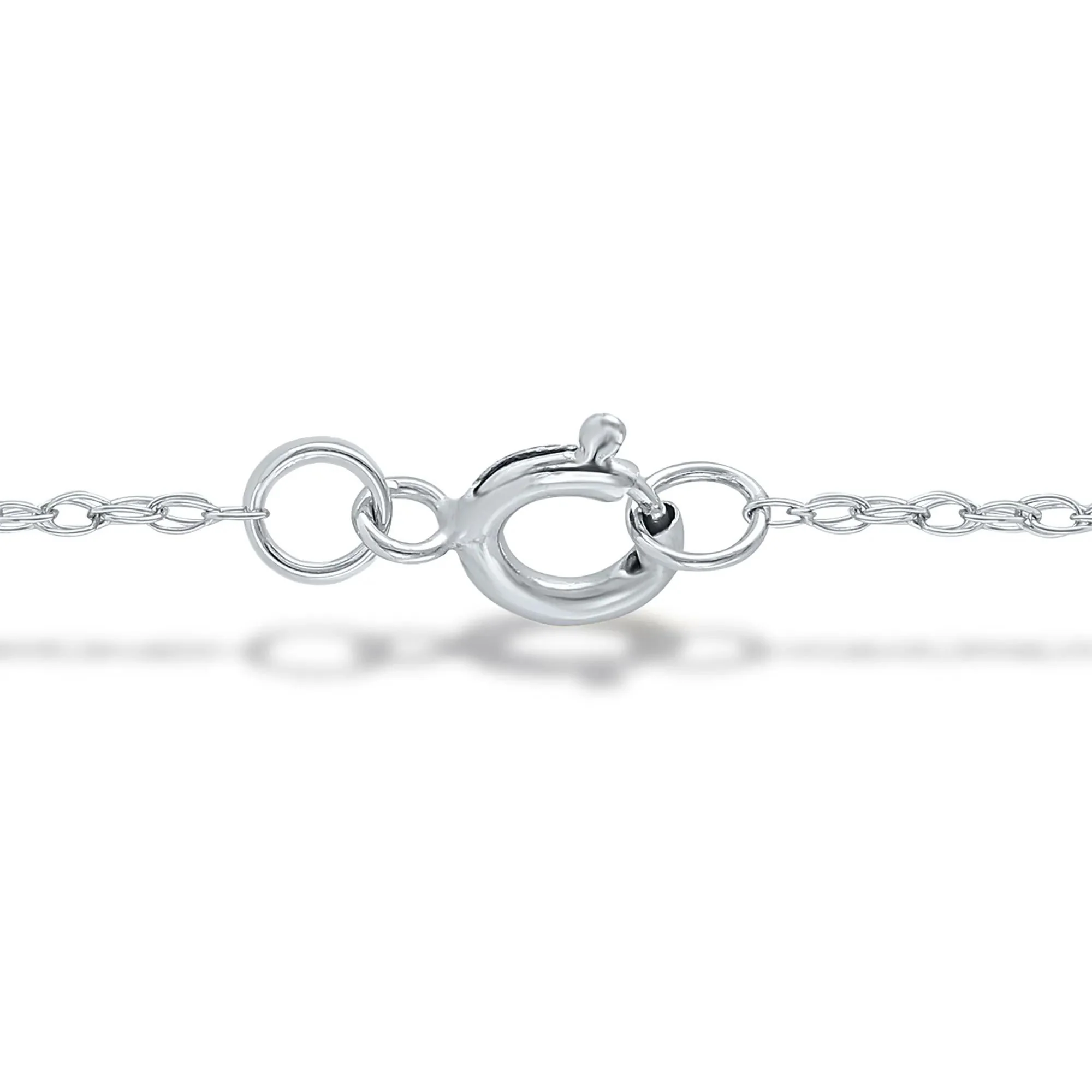 Diamond Accent Initial U Pendant Necklace 10K White Gold Size 18" - Image 3