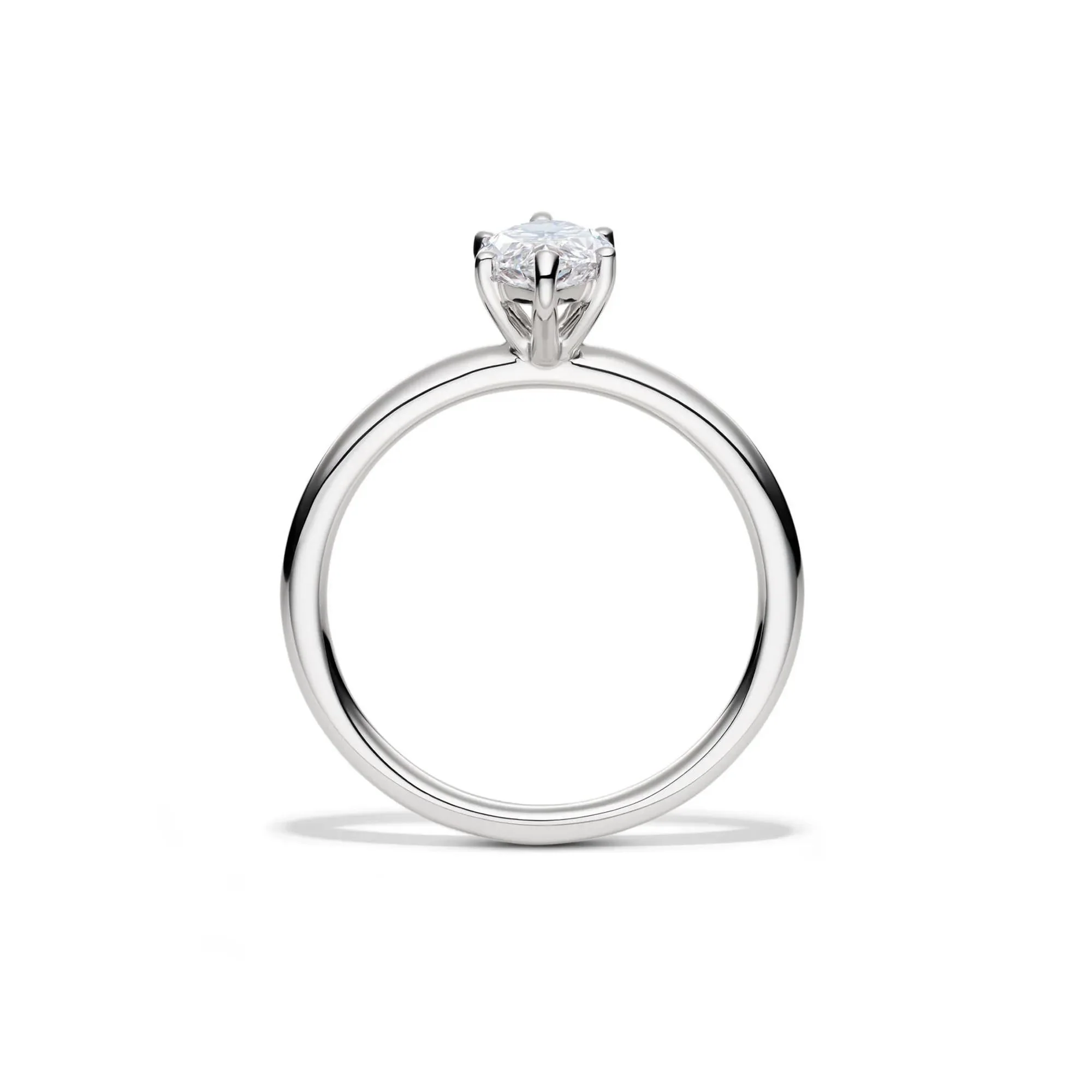 Lab Grown Diamond Marquise Engagement Ring Solitaire 14K White Gold (1 CT.) Size 4.5 2mm - Image 2