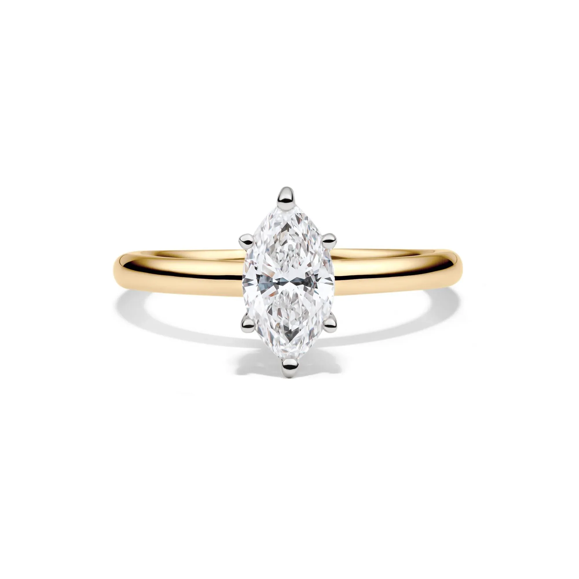 Lab Grown Diamond Solitaire Marquise Engagement Ring 14K Yellow Gold (1 CT.) Size 11.5 2mm