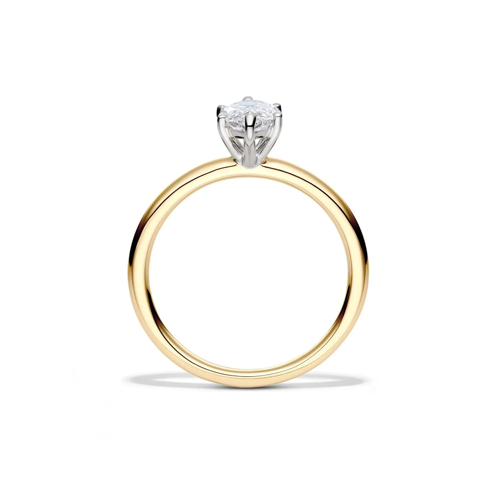Lab Grown Diamond Solitaire Marquise Engagement Ring 14K Yellow Gold (1 CT.) Size 11.5 2mm - Image 2
