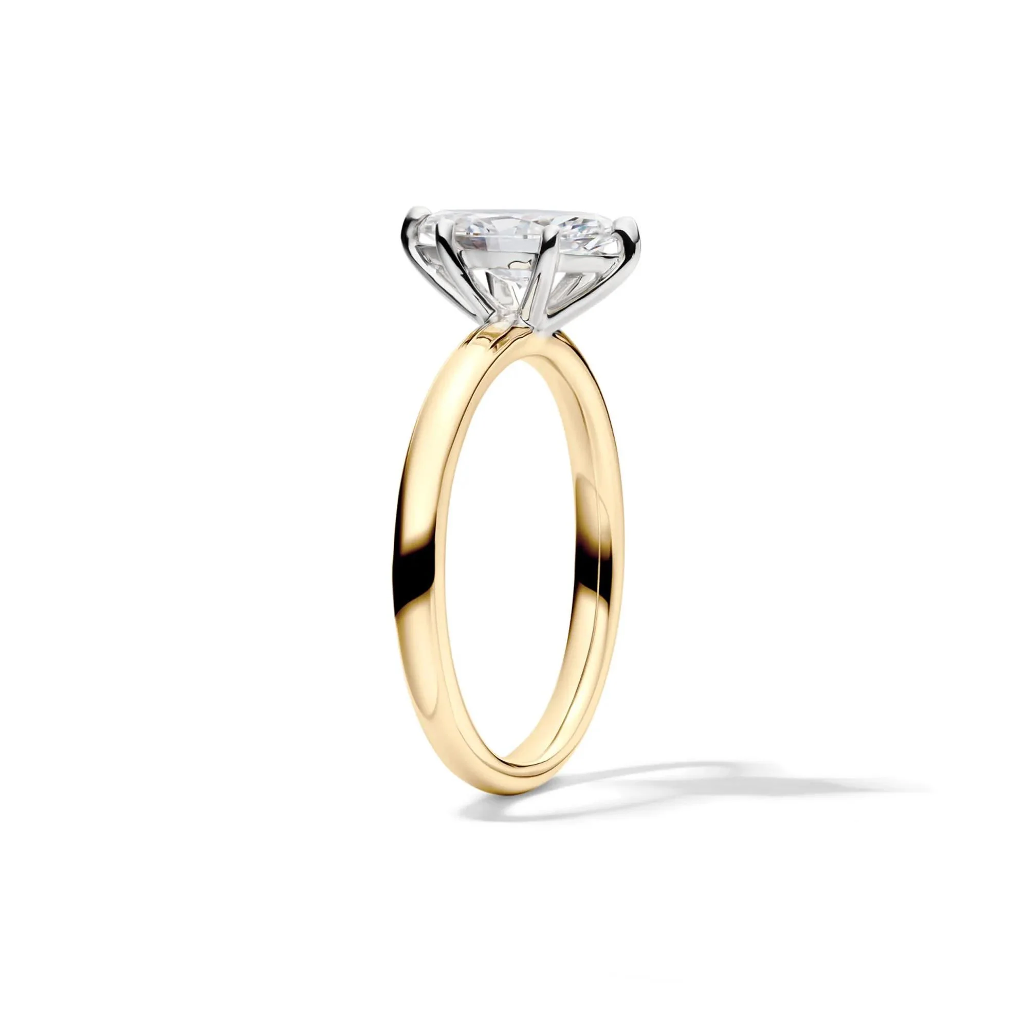 Lab Grown Diamond Solitaire Marquise Engagement Ring 14K Yellow Gold (1 CT.) Size 5 2mm - Image 3
