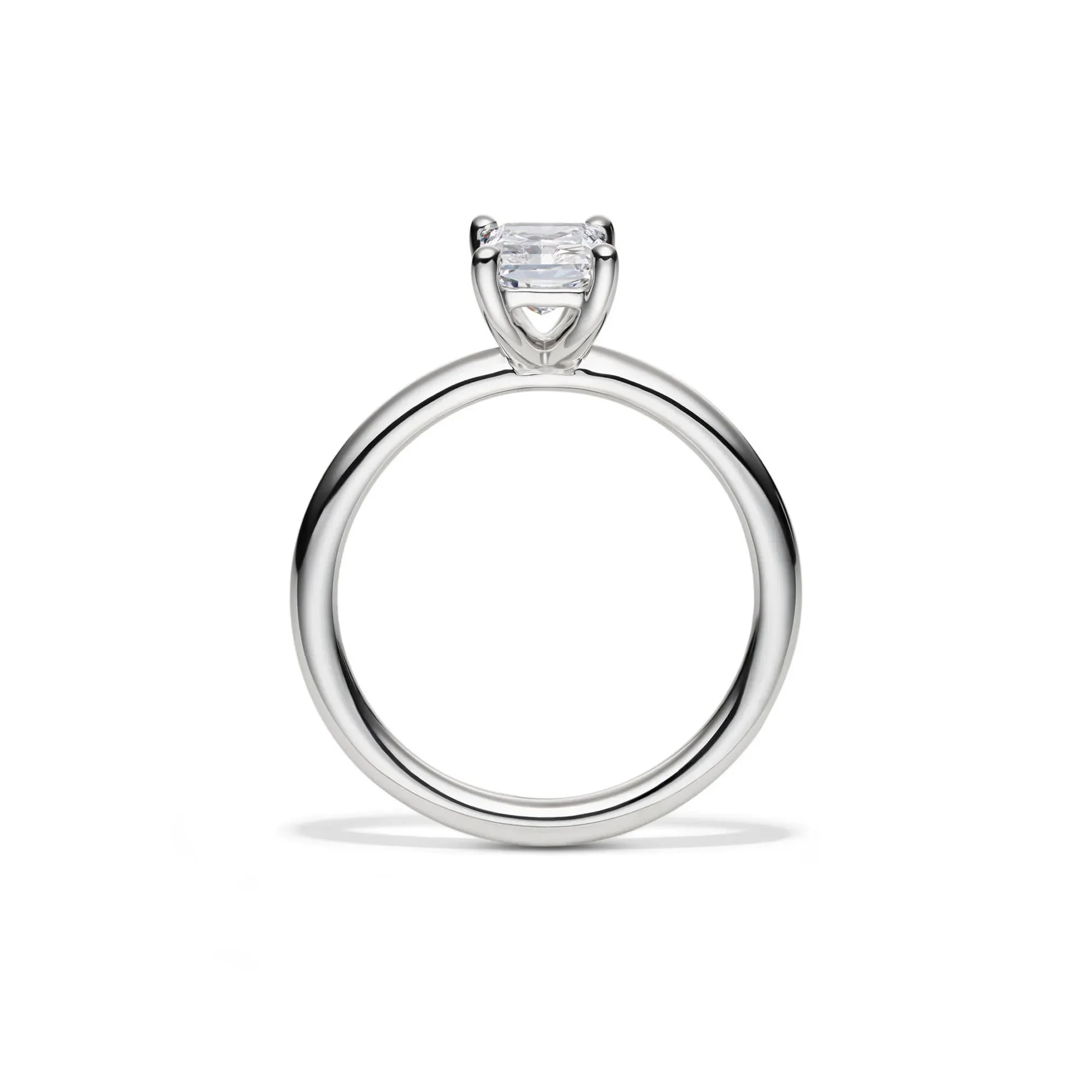 Lab Grown Diamond Radiant-Cut Solitaire Ring 14K White Gold (1 CT.) Size 10.5 2mm - Image 2