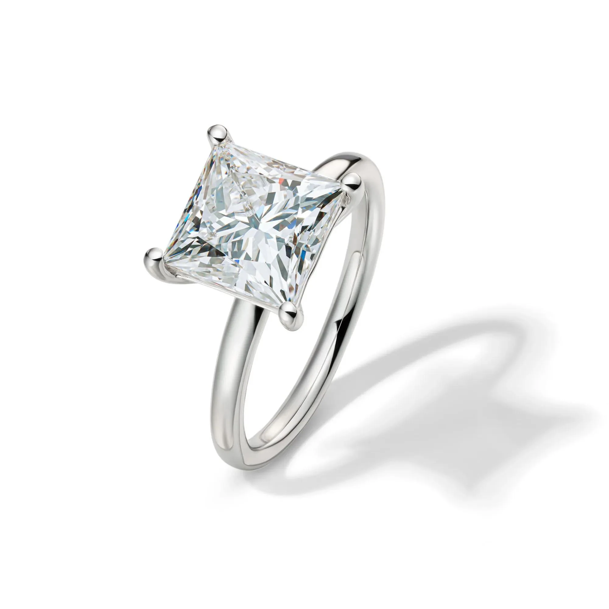 Lab Grown Diamond Princess-Cut Solitaire Engagement Ring 14K White Gold (4 CT.) Size 11 2mm - Image 4