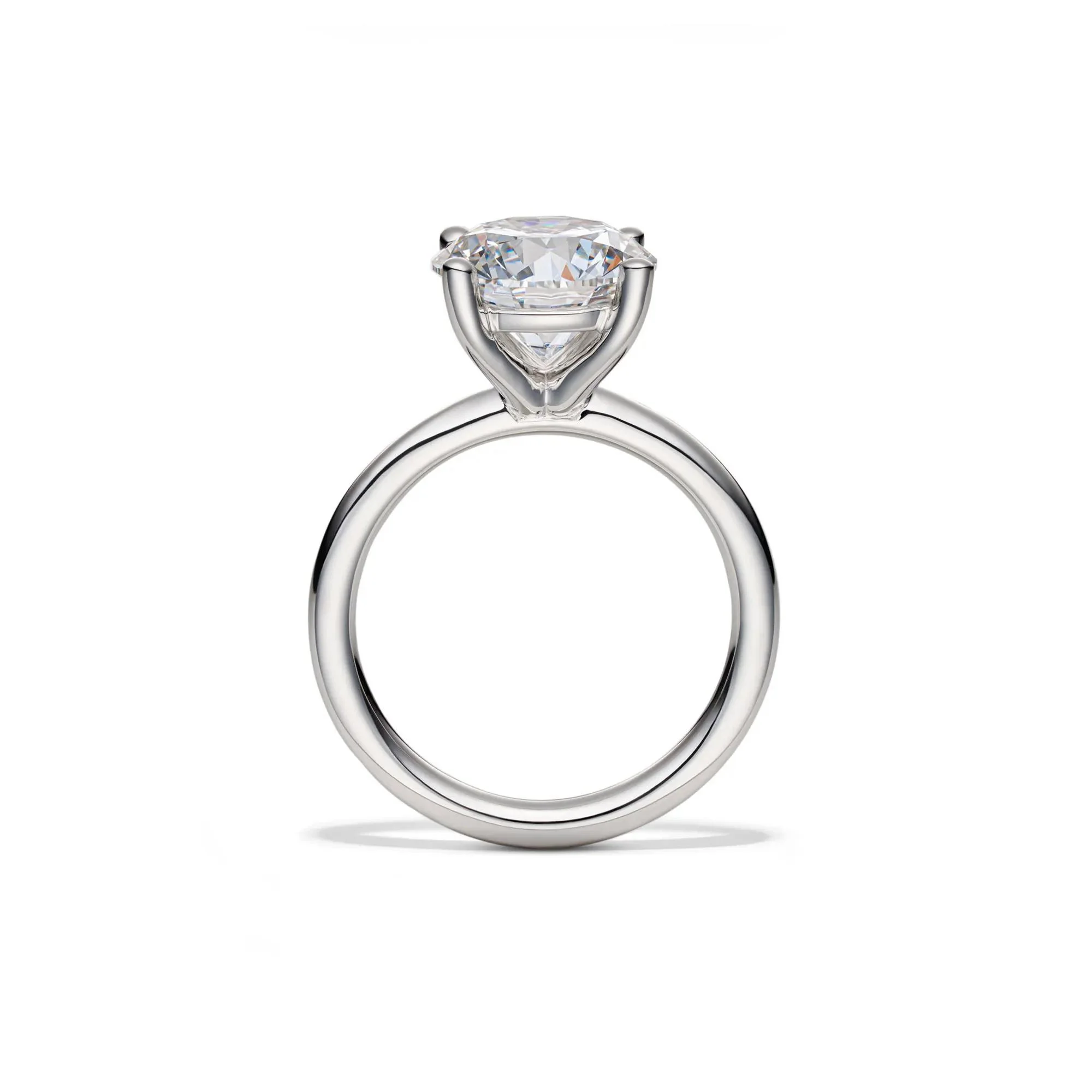 Lab Grown Diamond Round Solitaire Engagement Ring 14K White Gold (4 CT.) Size 4.5 2mm - Image 2