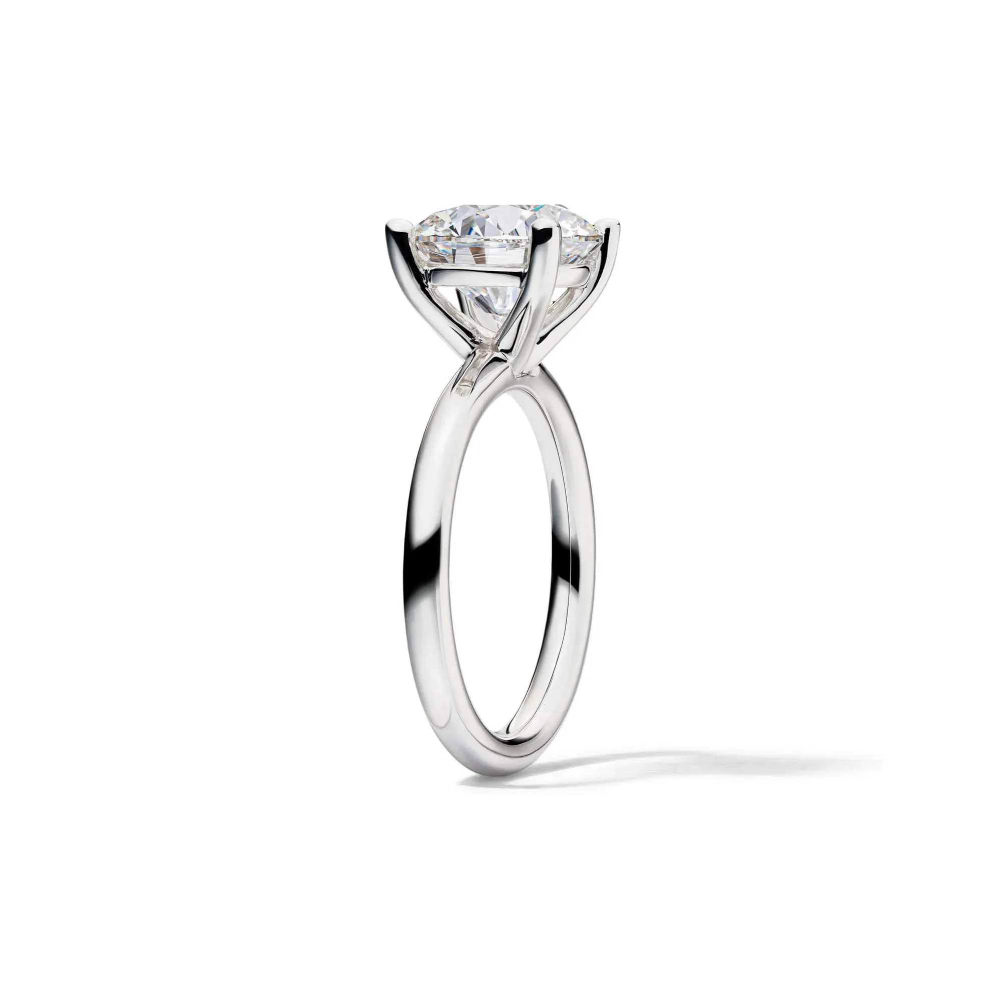 Lab Grown Diamond Round Solitaire Engagement Ring 14K White Gold (4 CT.) Size 5.5 2mm - Image 3