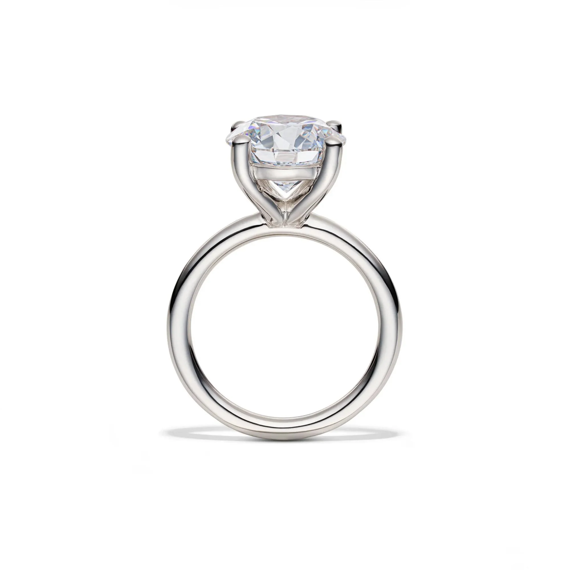 Lab Grown Diamond Round Solitaire Engagement Ring 14K White Gold (5 CT.) Size 8 2mm - Image 2