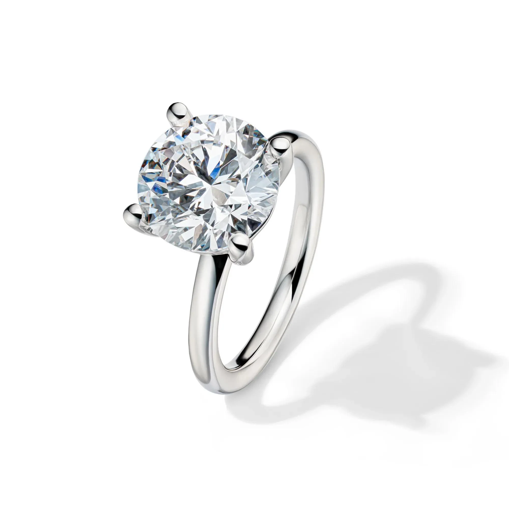 Lab Grown Diamond Round Solitaire Engagement Ring 14K White Gold (5 CT.) Size 8.5 2mm - Image 4