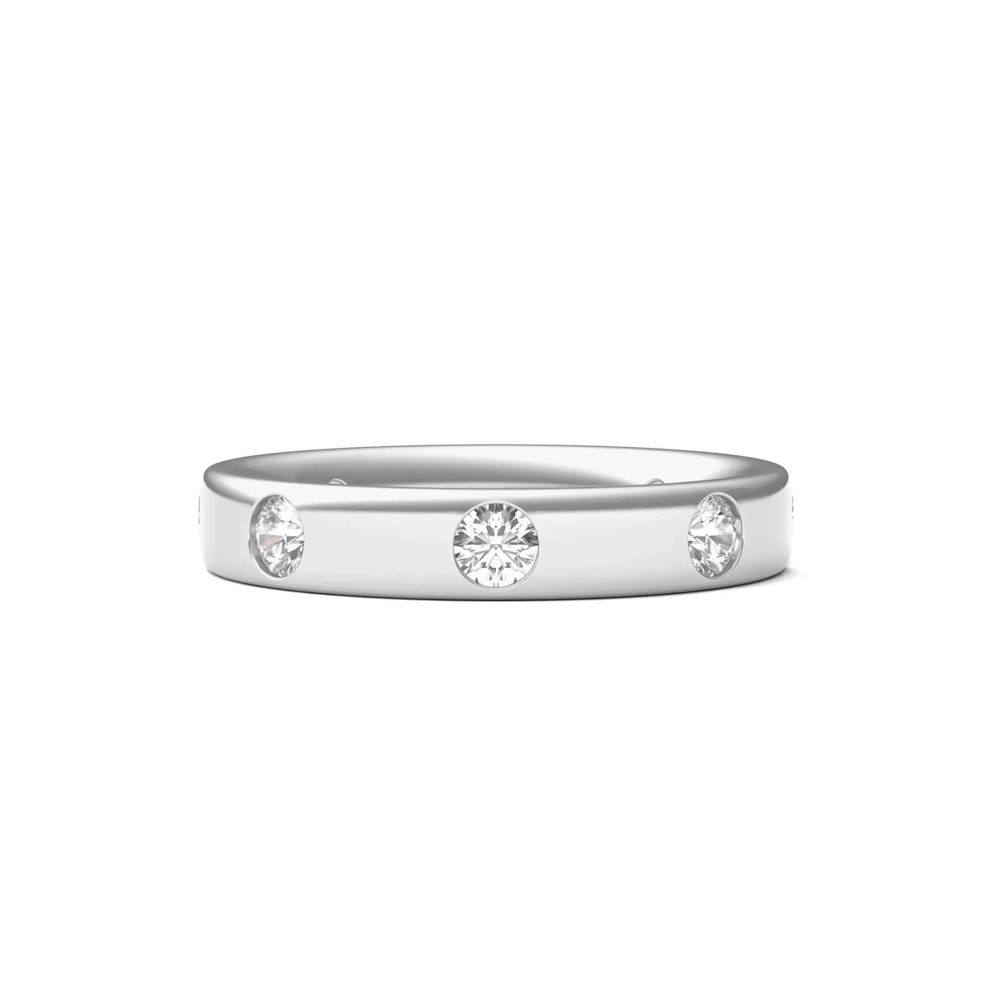 3/4 CT. Tw. Lab Grown Diamond Anniversary Band Ring 14K White Gold Round Brilliant Cut Size 5.5 4mm