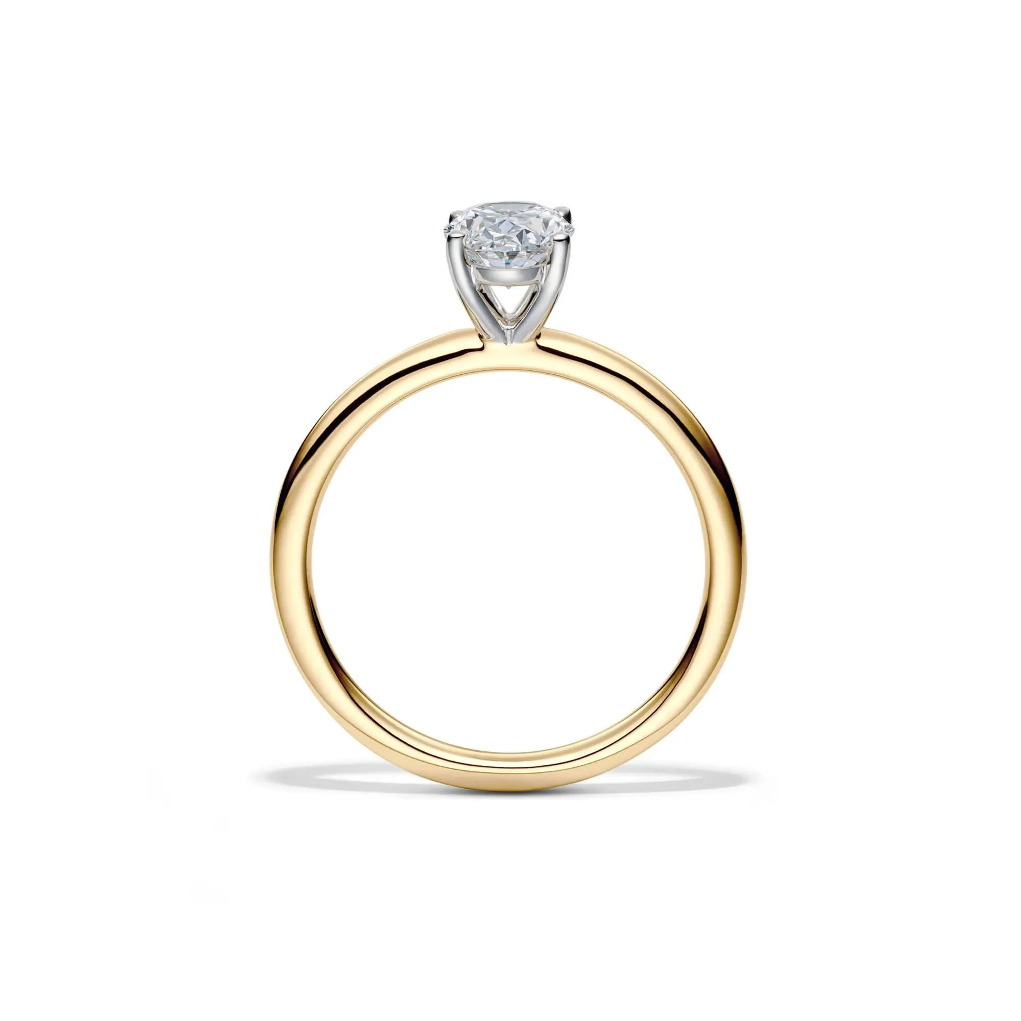 Lab Grown Diamond Solitaire Oval Engagement Ring 14K Yellow Gold (1 CT.) Size 6 2mm - Image 2