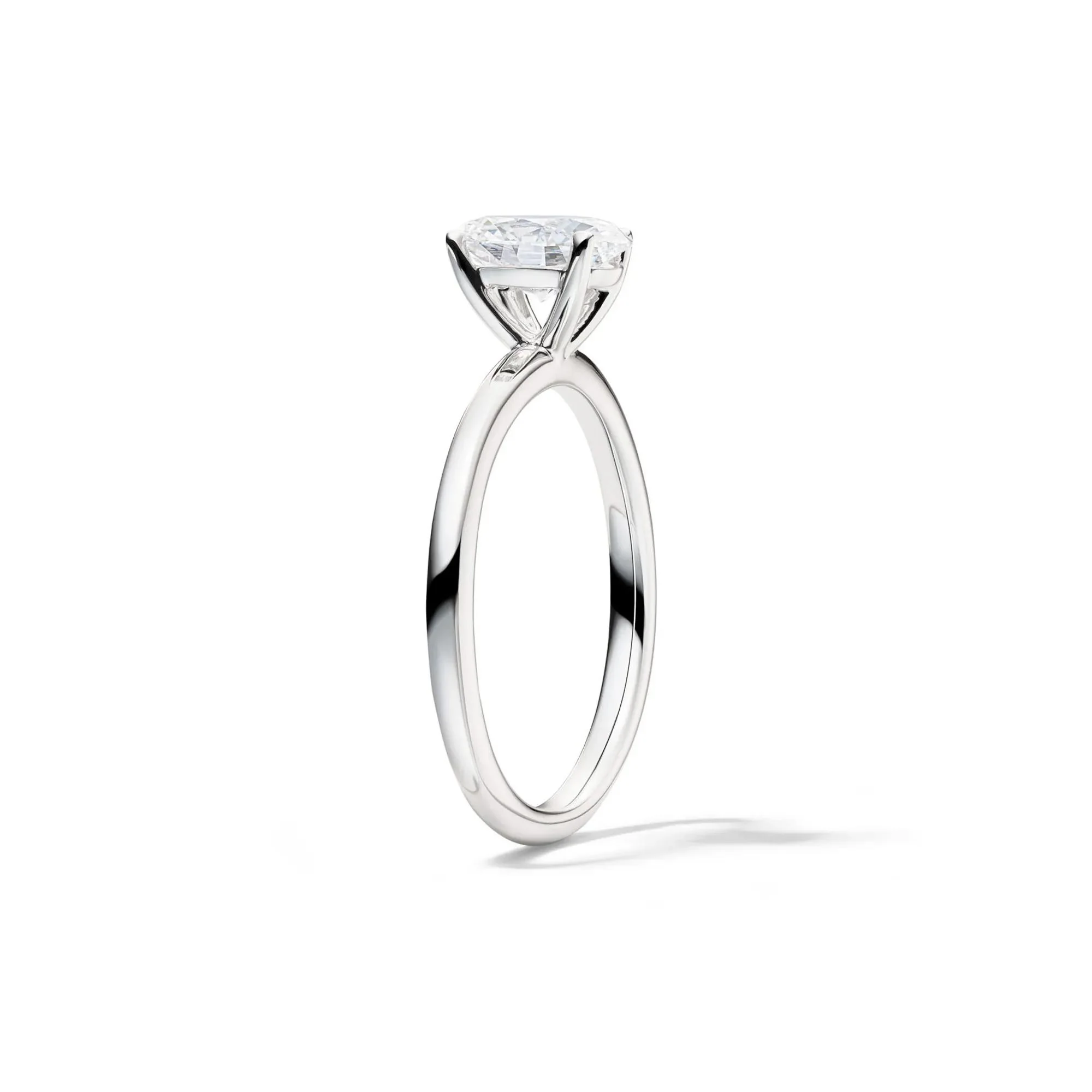 Lab Grown Diamond Solitaire Oval Engagement Ring 14K White Gold (1 CT.) Size 11 2mm - Image 3