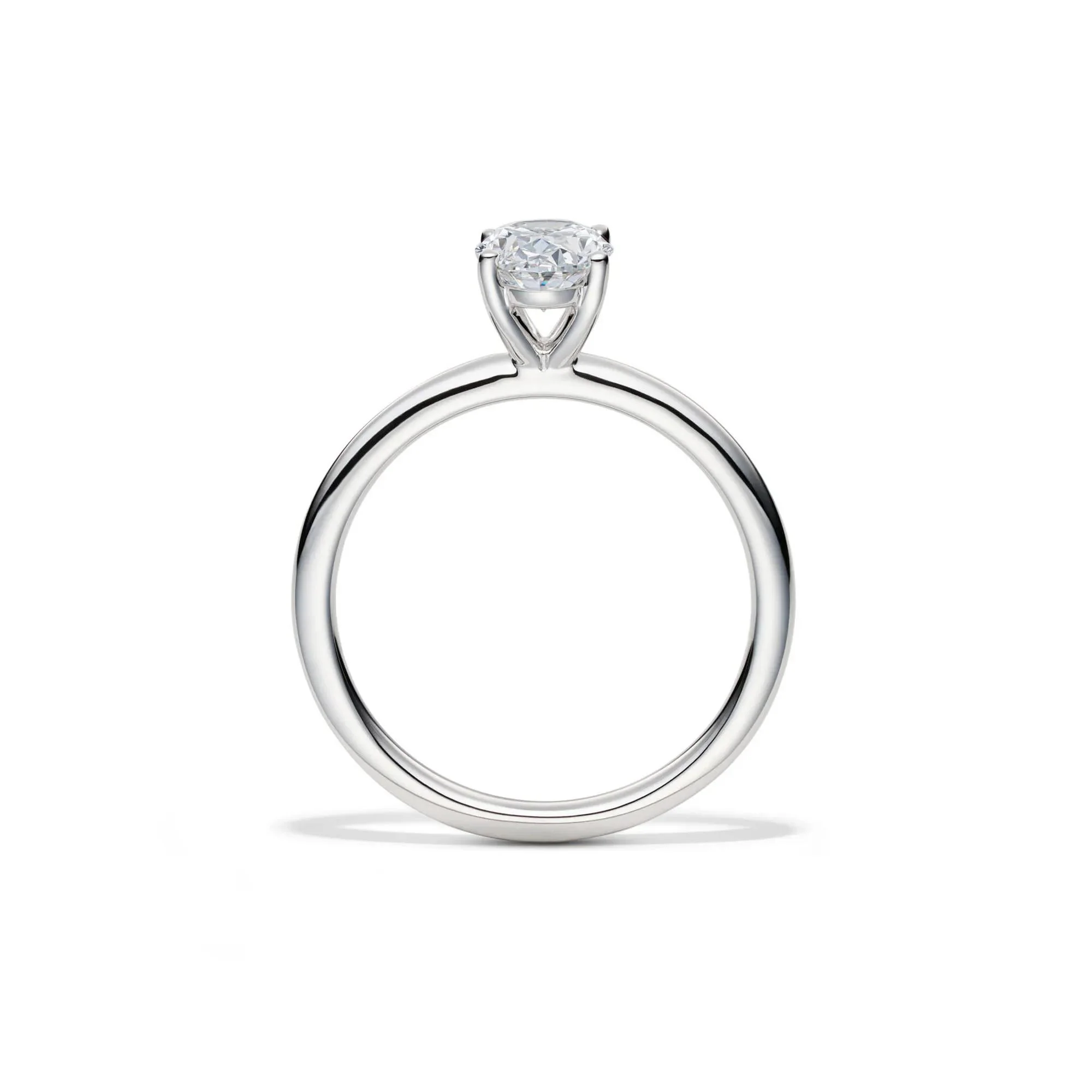 Lab Grown Diamond Solitaire Oval Engagement Ring 14K White Gold (1 CT.) Size 12 2mm - Image 2
