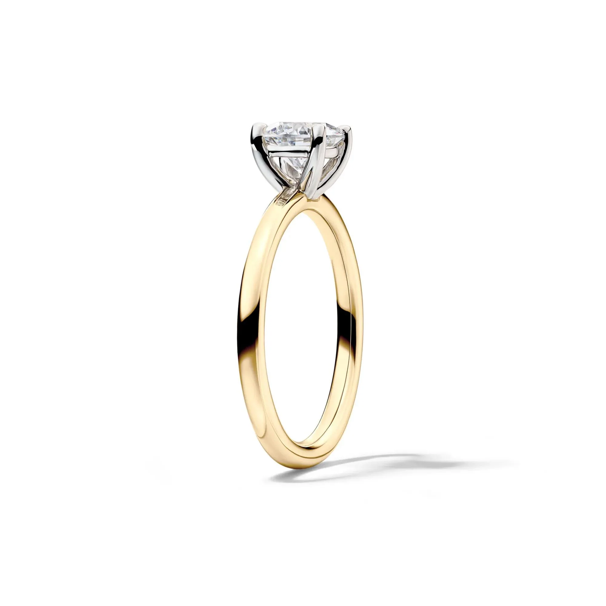 Lab Grown Diamond Solitaire Round Engagement Ring 14K Yellow Gold (1 CT.) Round Brilliant Cut Size 7 2mm - Image 2