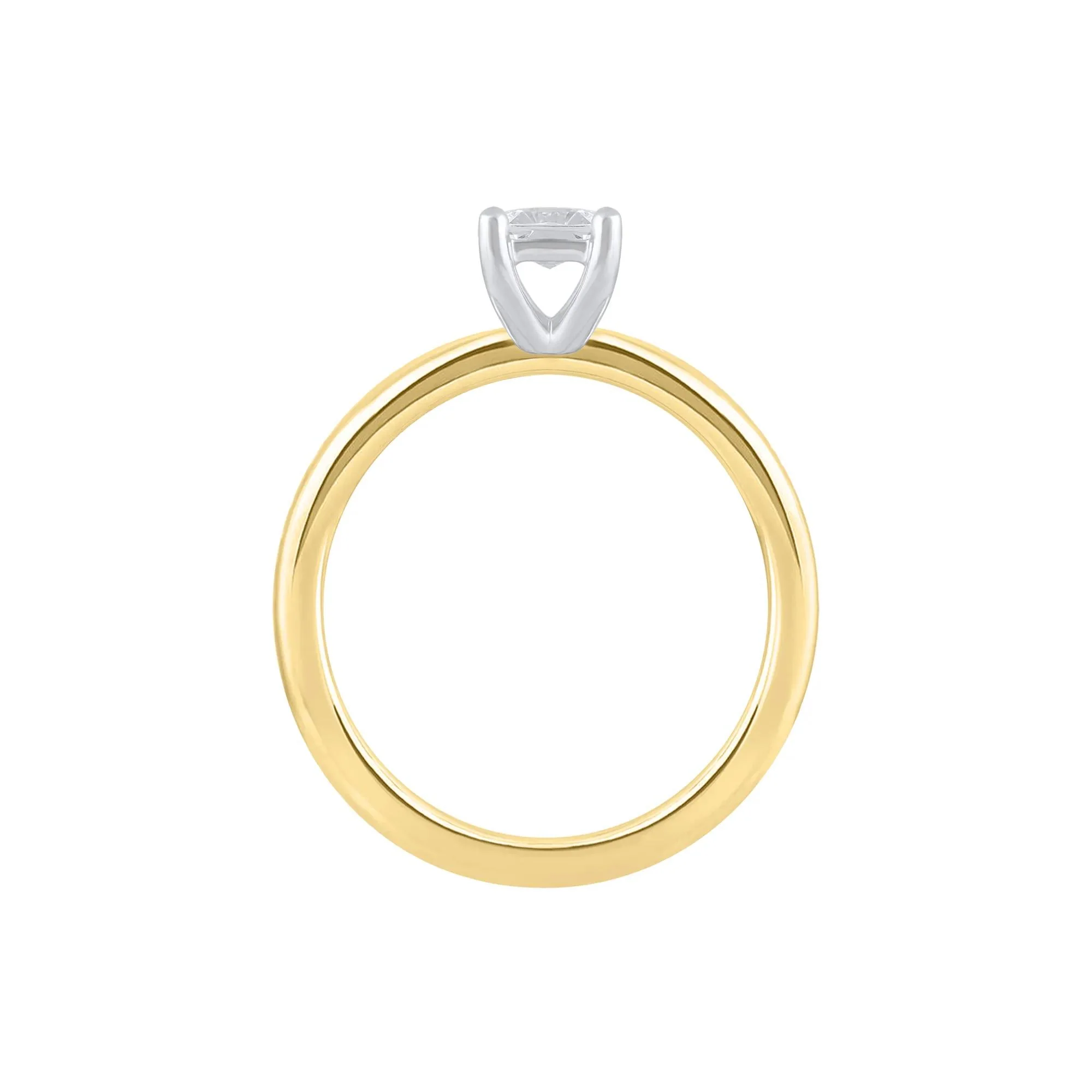 Lab Grown Diamond Emerald-Cut Solitaire Ring 14K Yellow Gold (1 CT.) Size 10 2mm - Image 2