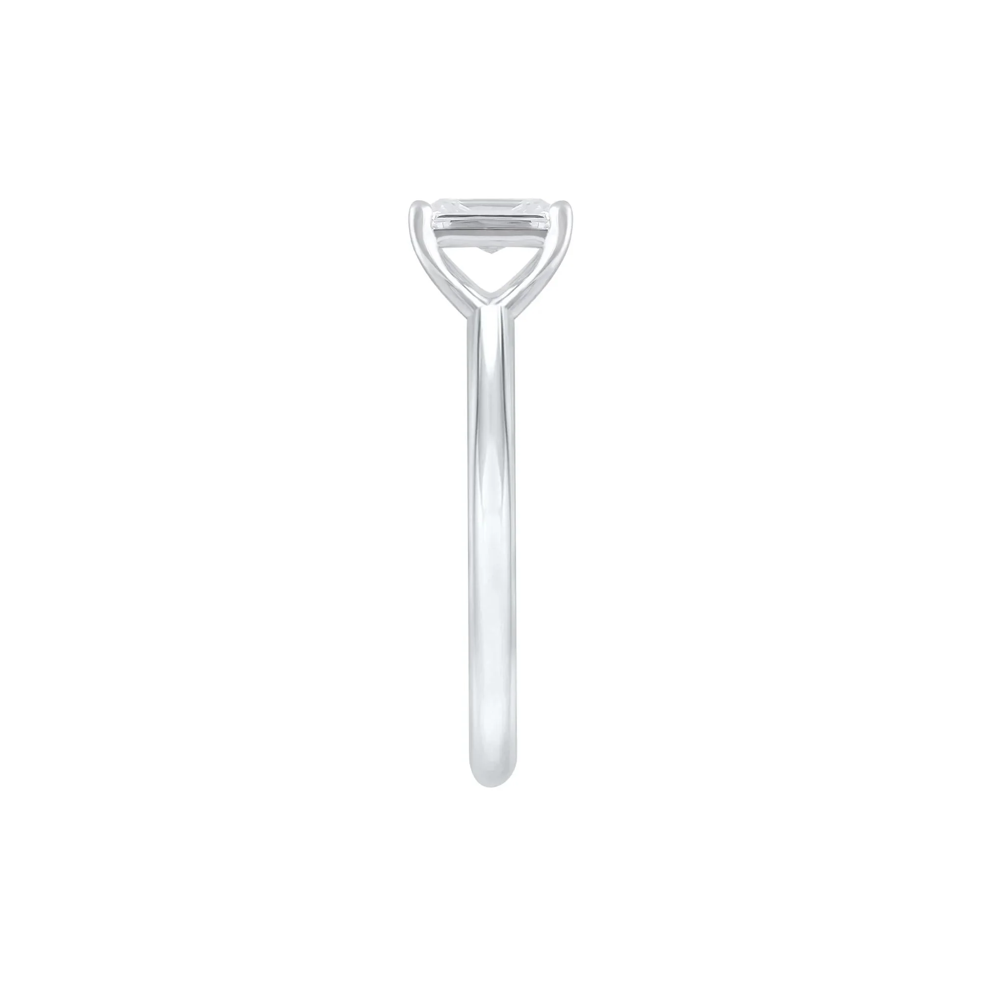 Lab Grown Diamond Emerald-Cut Solitaire Ring Platinum (1 CT.) White Size 6 2mm - Image 3