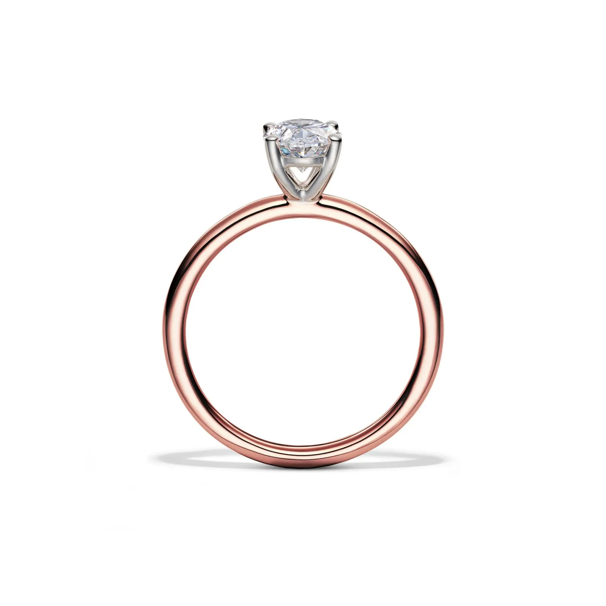 Lab Grown Diamond Solitaire Oval Engagement Ring 14K Rose Gold (1 CT.) Size 6 2mm - Image 2