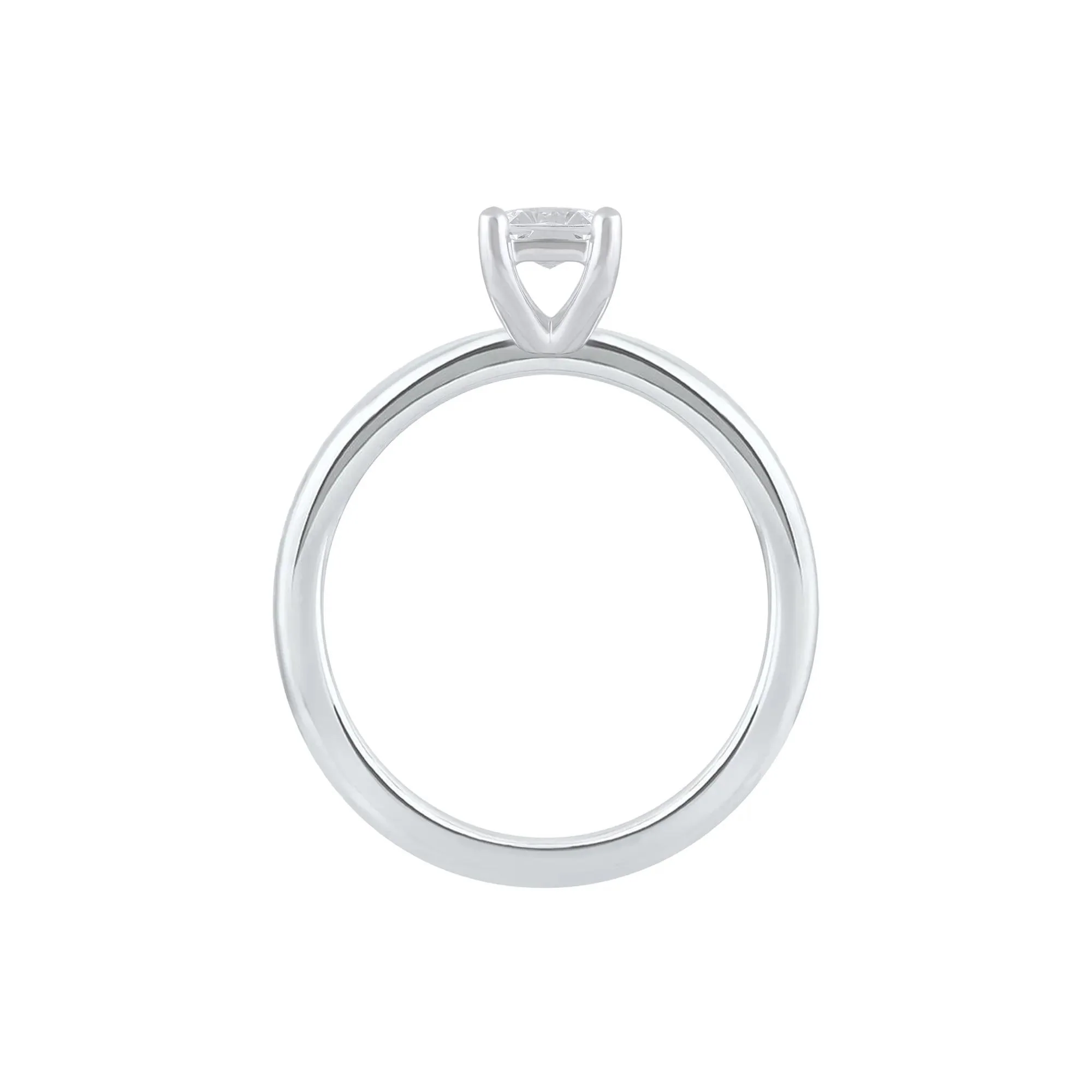 Lab Grown Diamond Emerald-Cut Solitaire Ring 14K White Gold (1 CT.) Size 7.5 2mm - Image 2