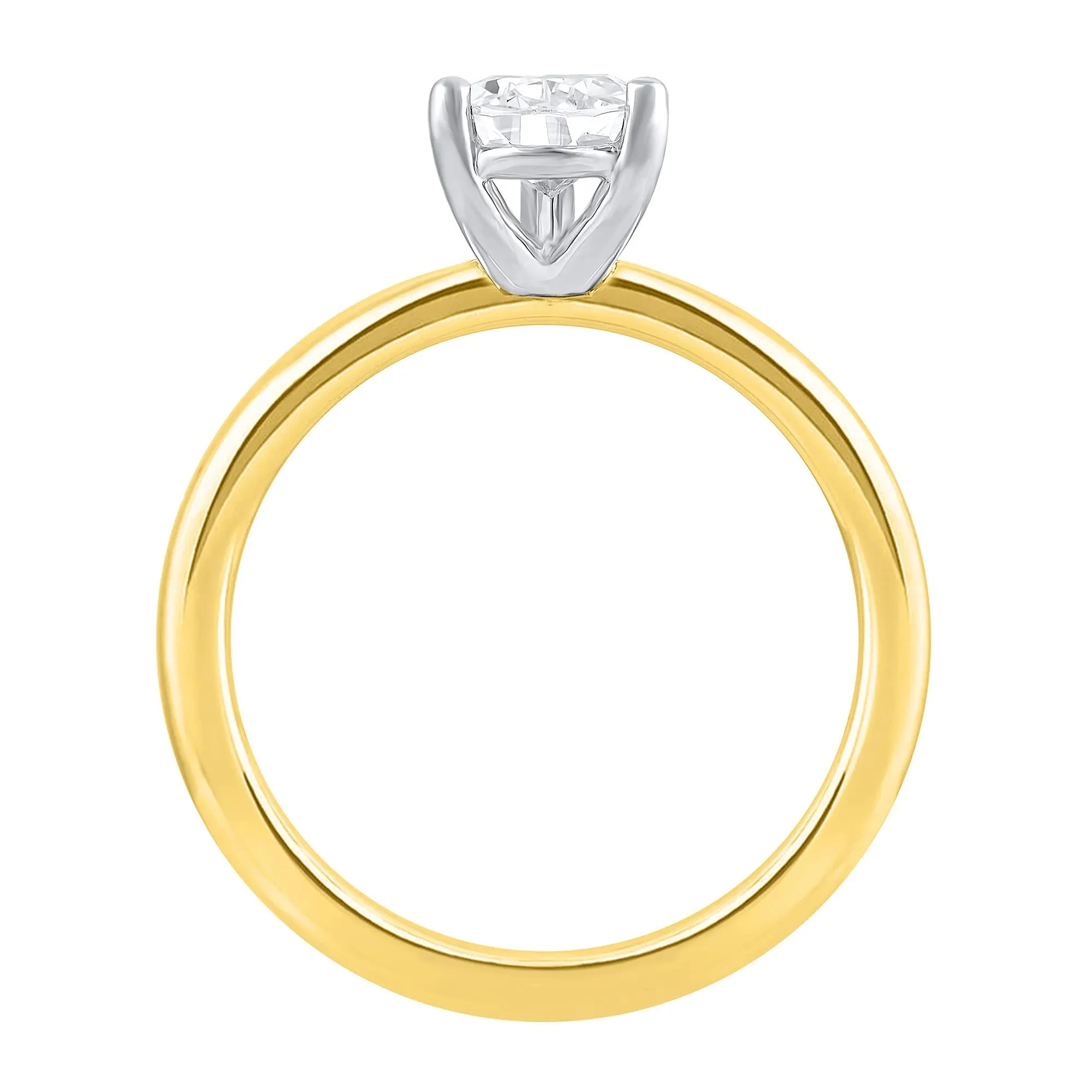 Lab Grown Diamond Pear-Shaped Solitaire Engagement Ring 14K Yellow Gold (1 CT.) Size 6 2mm - Image 2