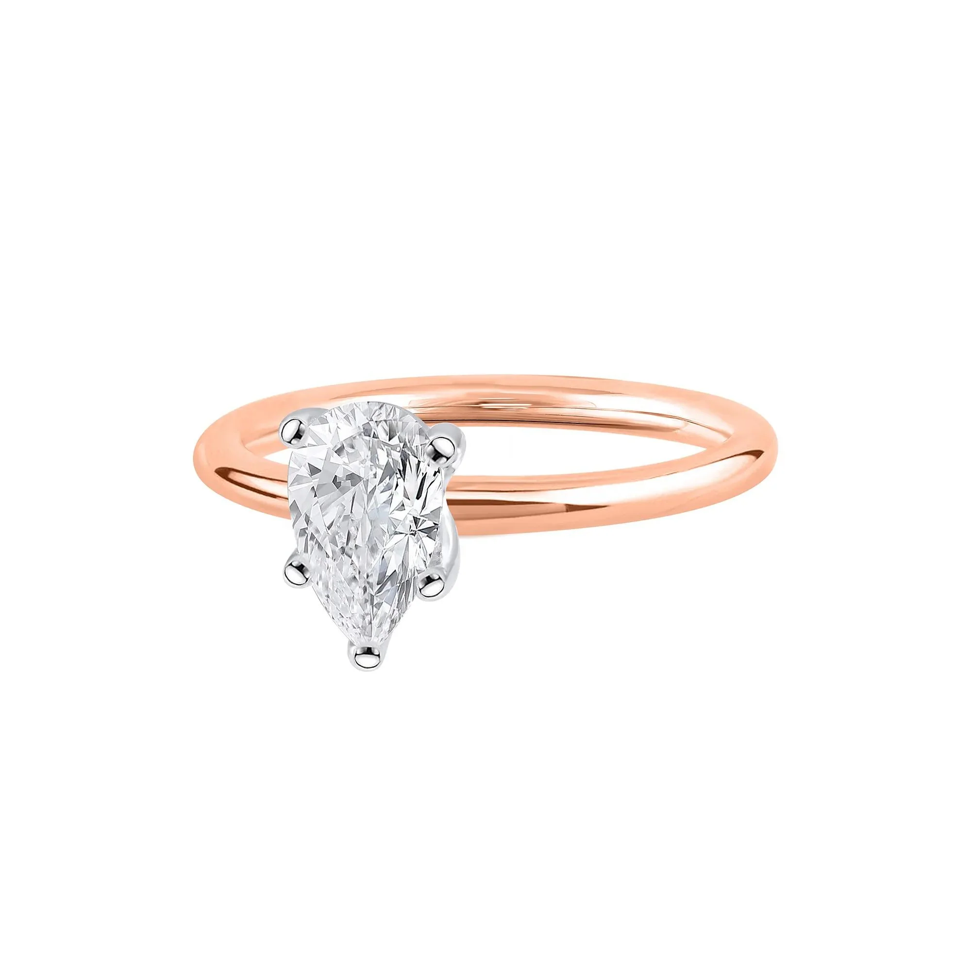 Lab Grown Diamond Pear-Shaped Solitaire Engagement Ring 14K Rose Gold (1 CT.) Size 7 2mm - Image 4