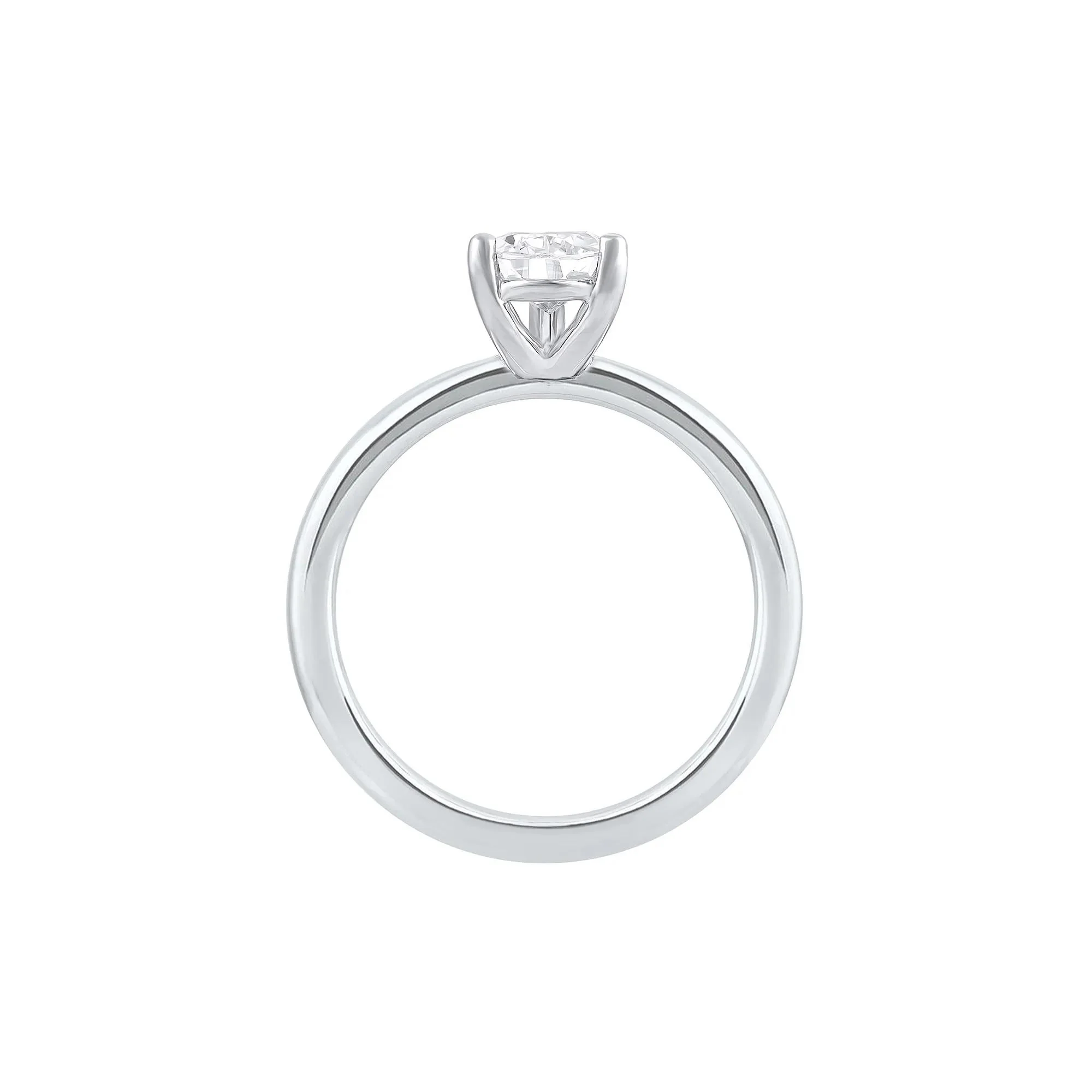 1 CT. Tw. Pear-Shaped Lab Grown Diamond Solitaire Ring Platinum White Size 4.5 2mm - Image 2