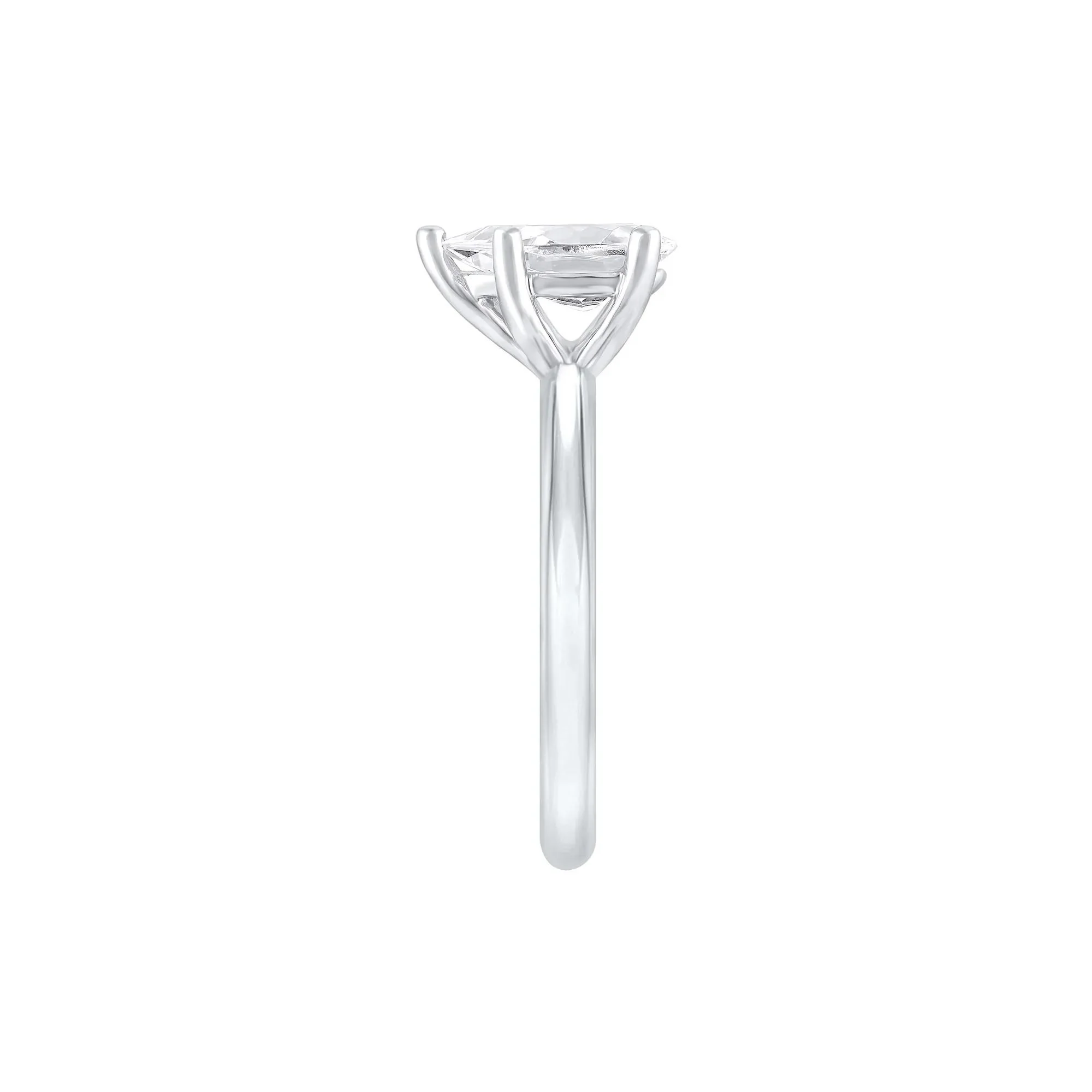 1 CT. Tw. Pear-Shaped Lab Grown Diamond Solitaire Ring Platinum White Size 8.5 2mm - Image 3