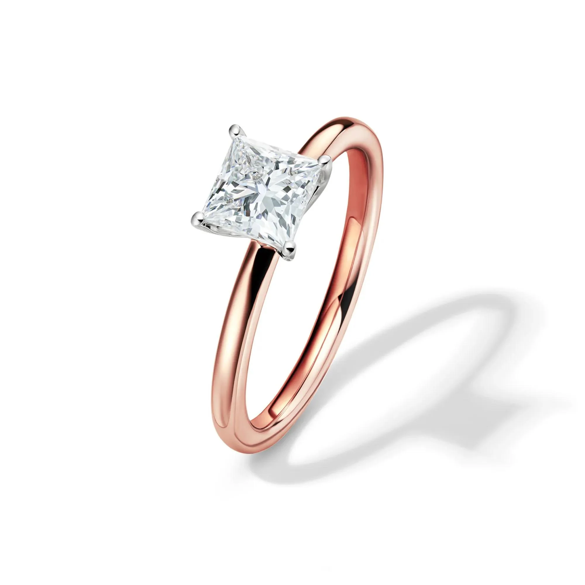 Lab Grown Diamond Princess-Cut Solitaire Engagement Ring 14K Rose Gold (1 CT.) Size 7 2mm - Image 4