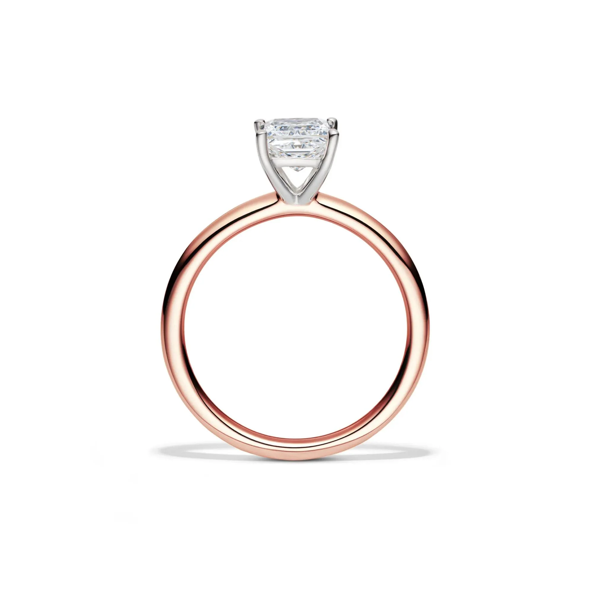 Lab Grown Diamond Princess-Cut Solitaire Engagement Ring 14K Rose Gold (1 CT.) Size 9 2mm - Image 2