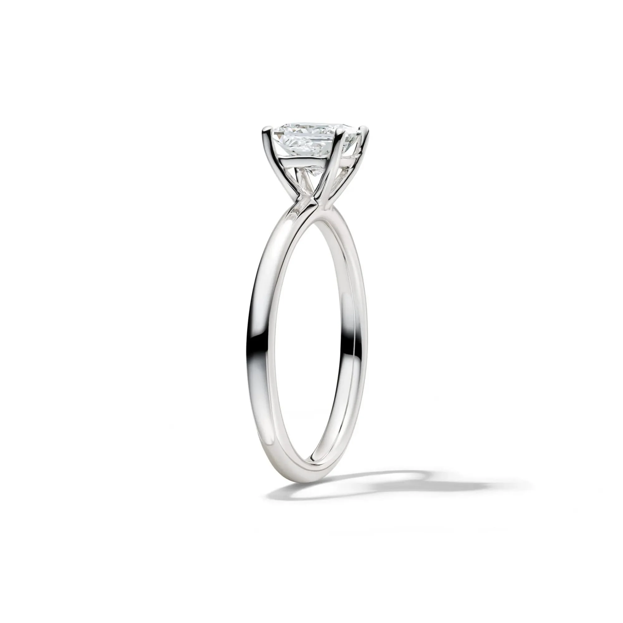 Lab Grown Diamond Princess-Cut Solitaire Engagement Ring Platinum (1 CT.) White Size 5 2mm - Image 3