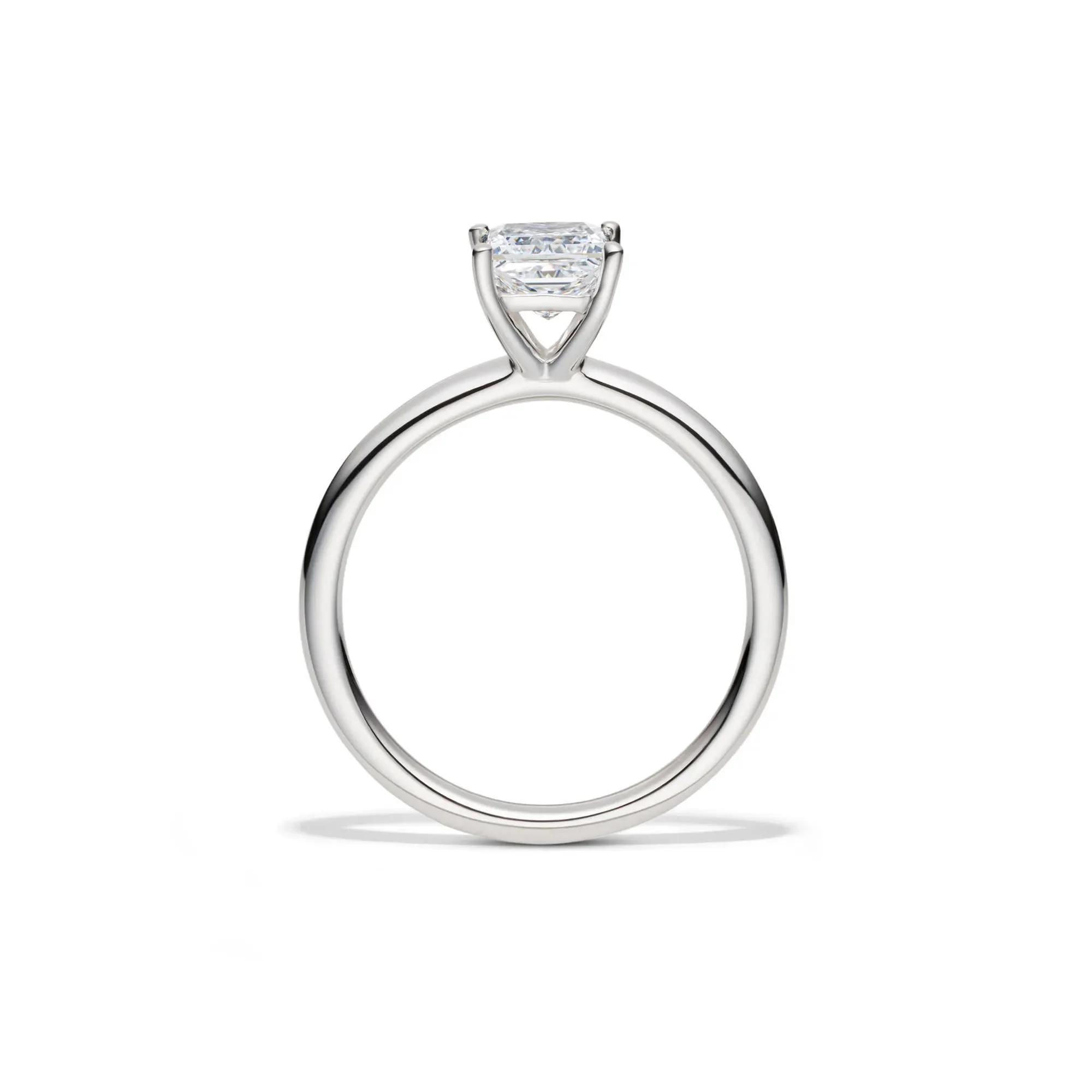 Lab Grown Diamond Princess-Cut Solitaire Engagement Ring Platinum (1 CT.) White Size 7 2mm - Image 2