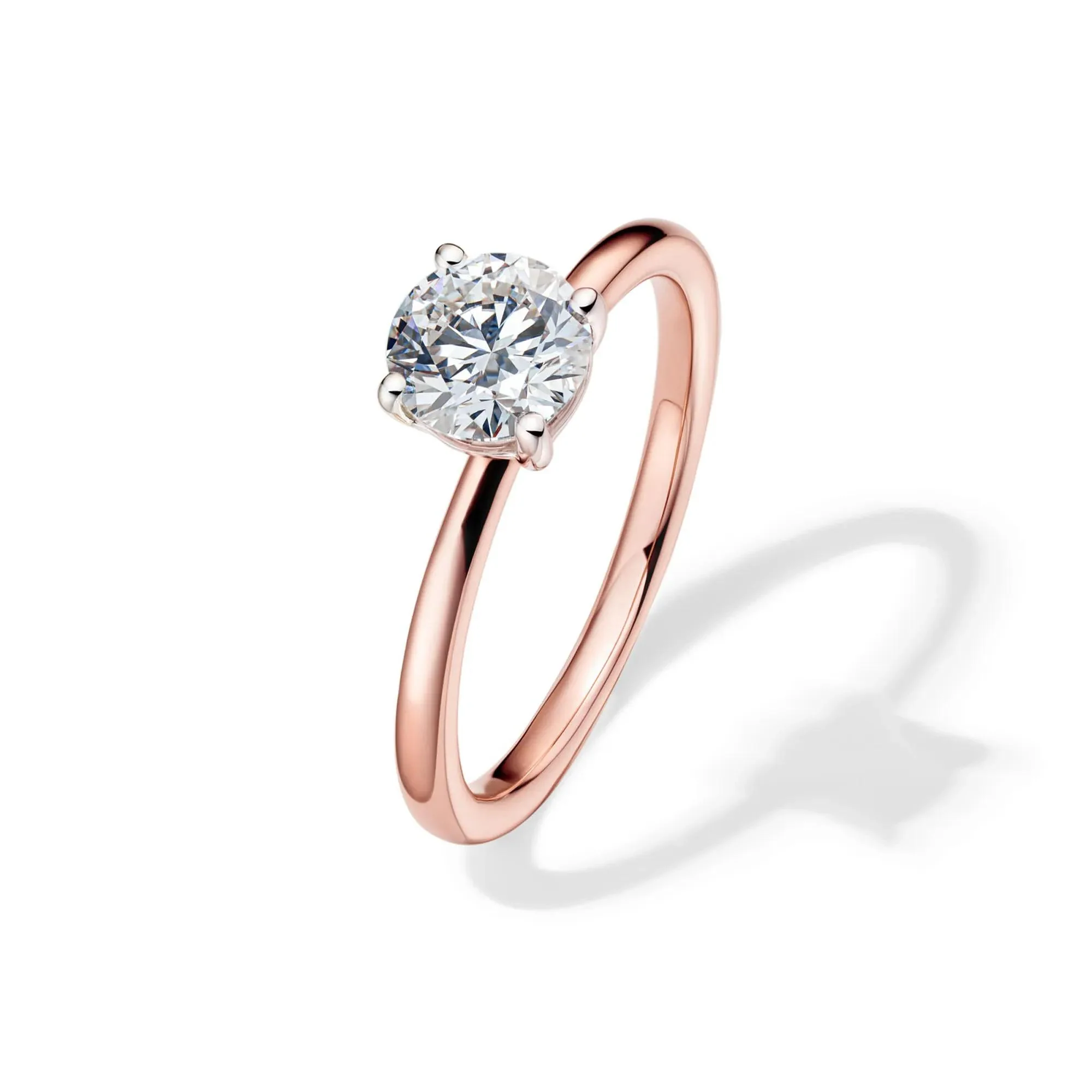 Lab Grown Diamond Solitaire Round Engagement Ring 14K Rose Gold (1 CT.) Round Brilliant Cut Size 6.5 2mm - Image 4