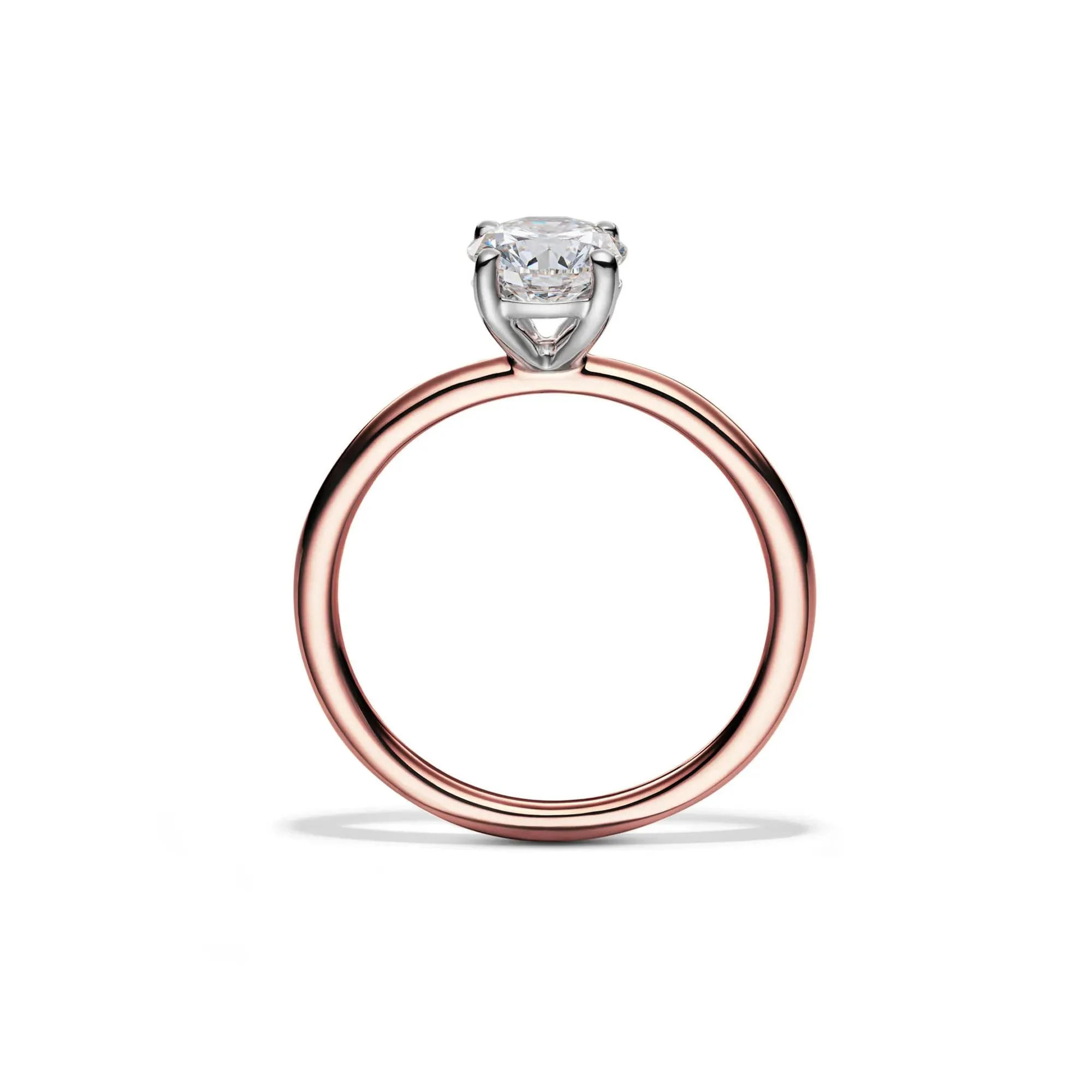 Lab Grown Diamond Solitaire Round Engagement Ring 14K Rose Gold (1 CT.) Round Brilliant Cut Size 8.5 2mm - Image 2