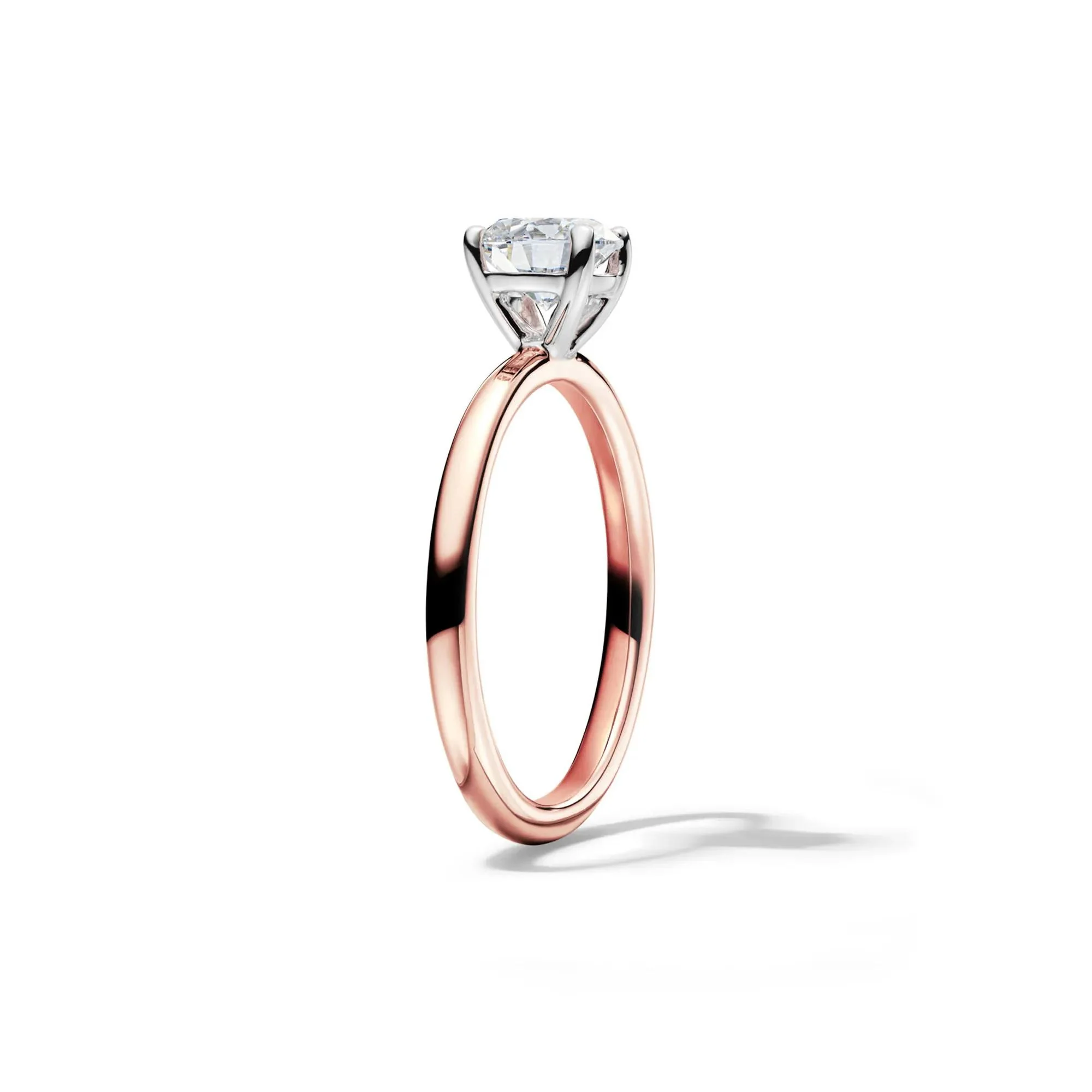 Lab Grown Diamond Solitaire Round Engagement Ring 14K Rose Gold (1 CT.) Round Brilliant Cut Size 8.5 2mm - Image 3