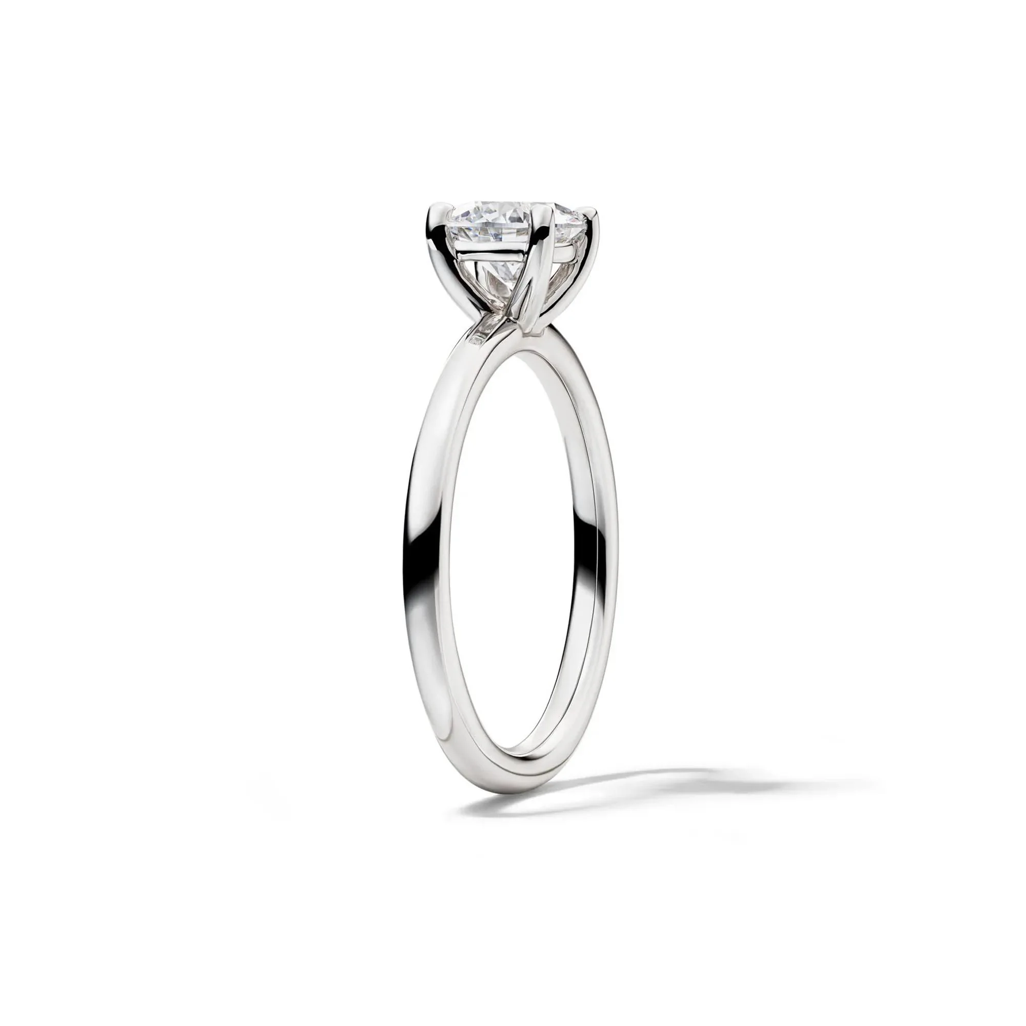 Lab Grown Diamond Solitaire Round Engagement Ring Platinum (1 CT.) Round Brilliant Cut White Size 10 2mm - Image 3
