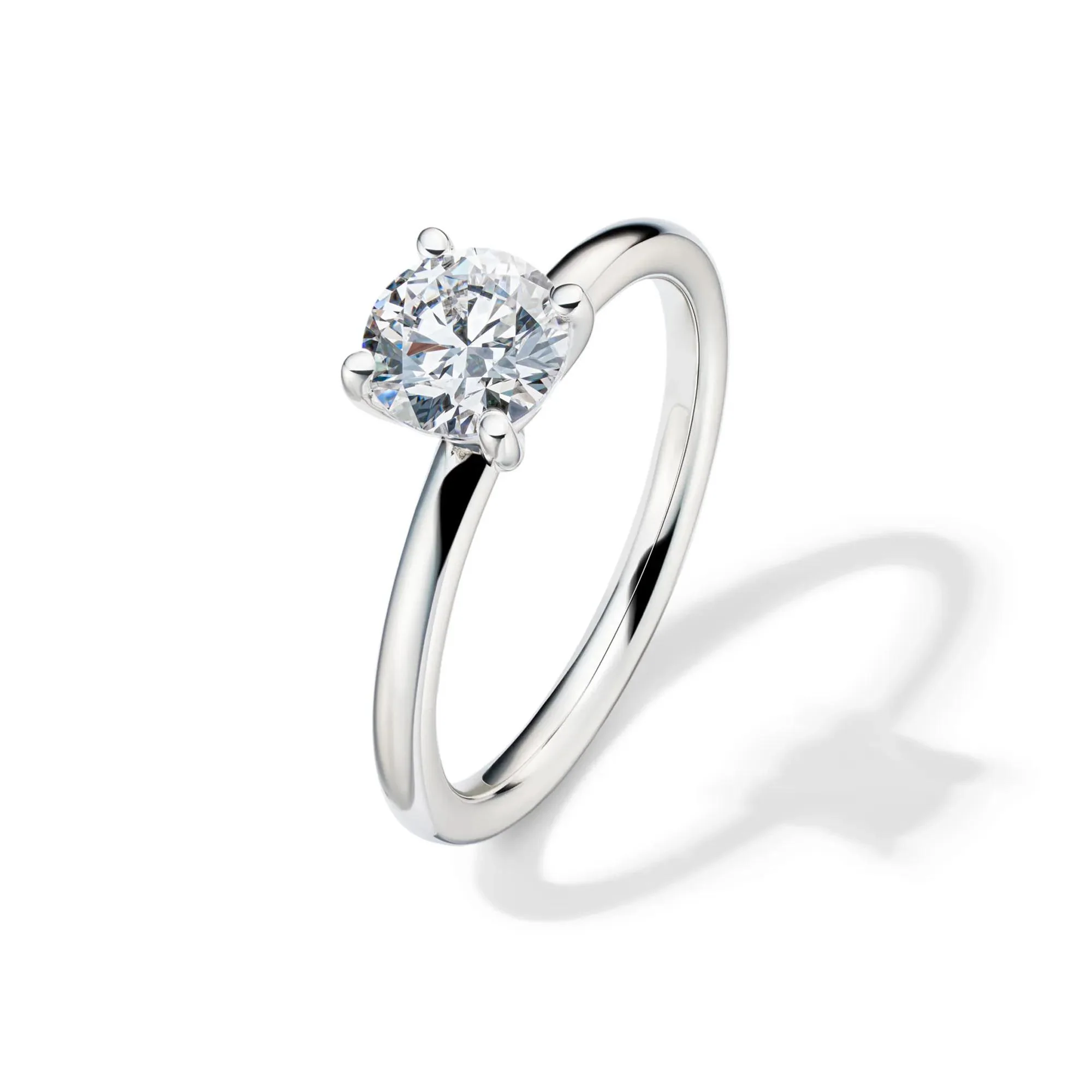 Lab Grown Diamond Solitaire Round Engagement Ring Platinum (1 CT.) Round Brilliant Cut White Size 10 2mm - Image 4