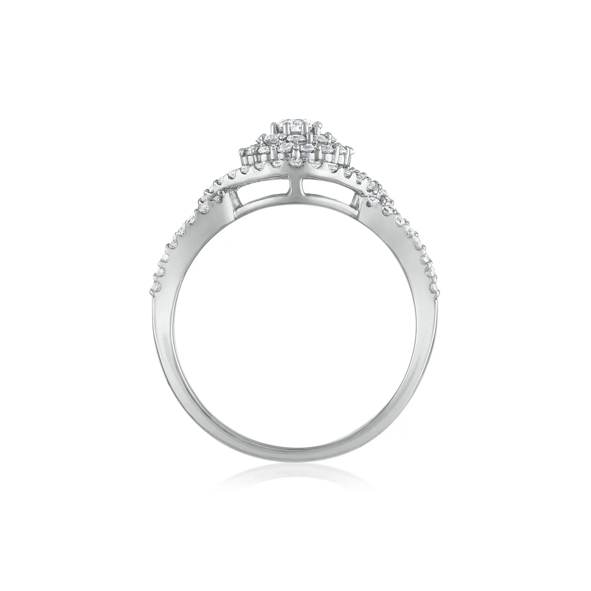 3/4 CT. Tw. Diamond Engagement Ring 10K White Gold Round Brilliant Cut Size 7 1.5mm - Image 2