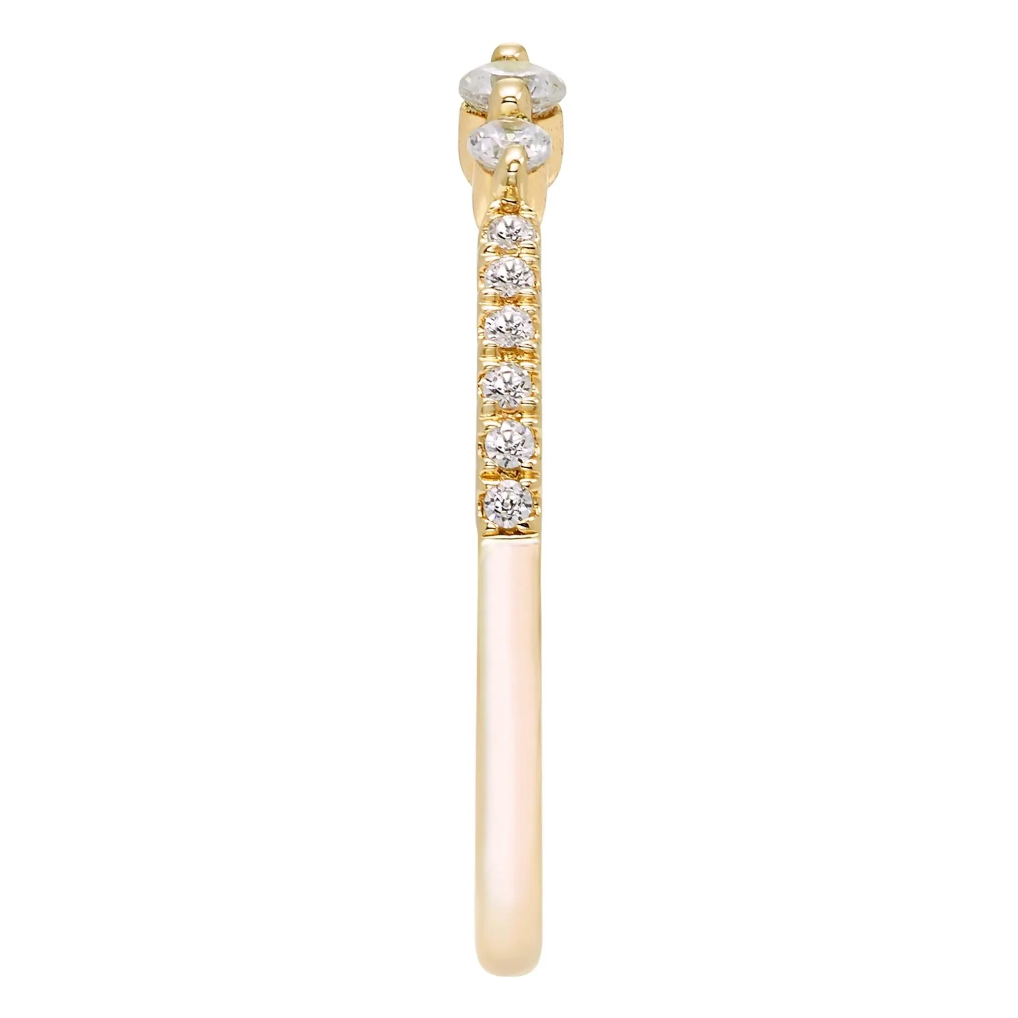 1/5 CT. Tw. Diamond Ring 10K Yellow Gold Round Brilliant Cut Size 6.5 - Image 3