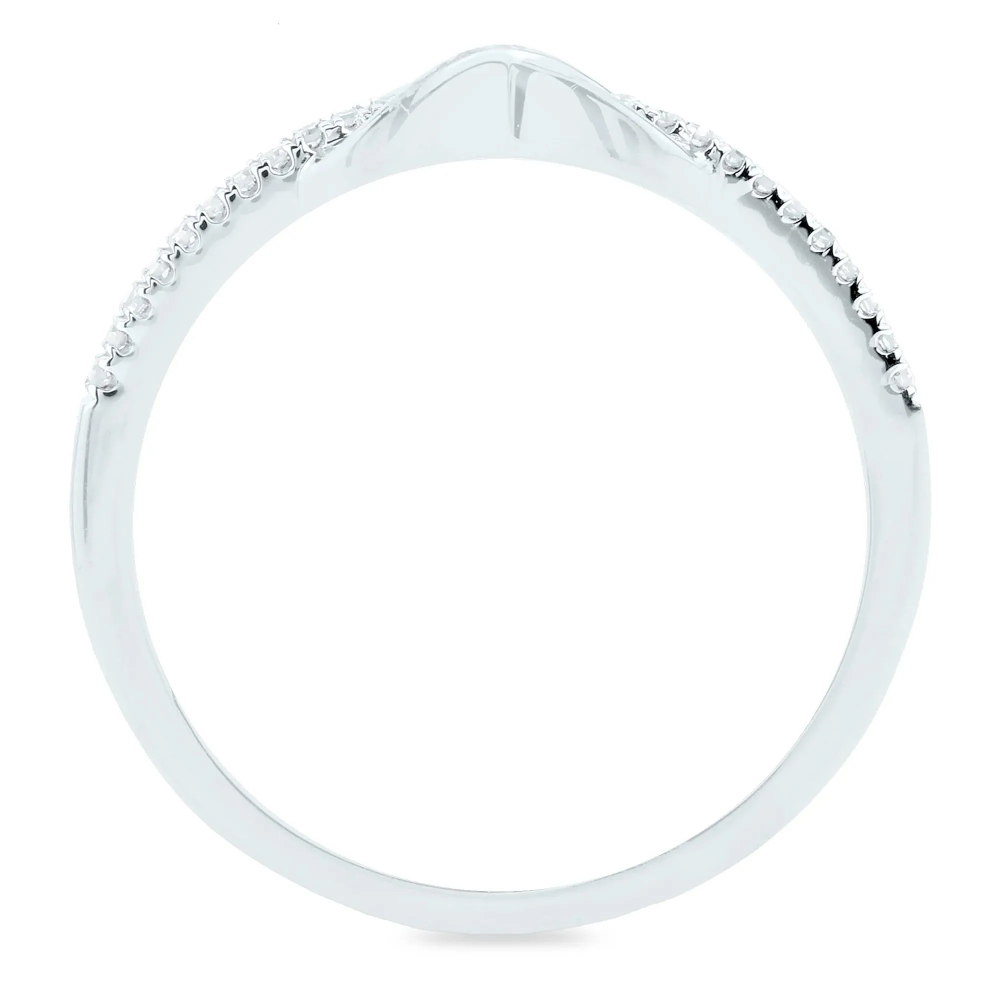 1/10 CT. Tw. Diamond Infinity Ring 14K White Gold Size 7 1.5mm - Image 2